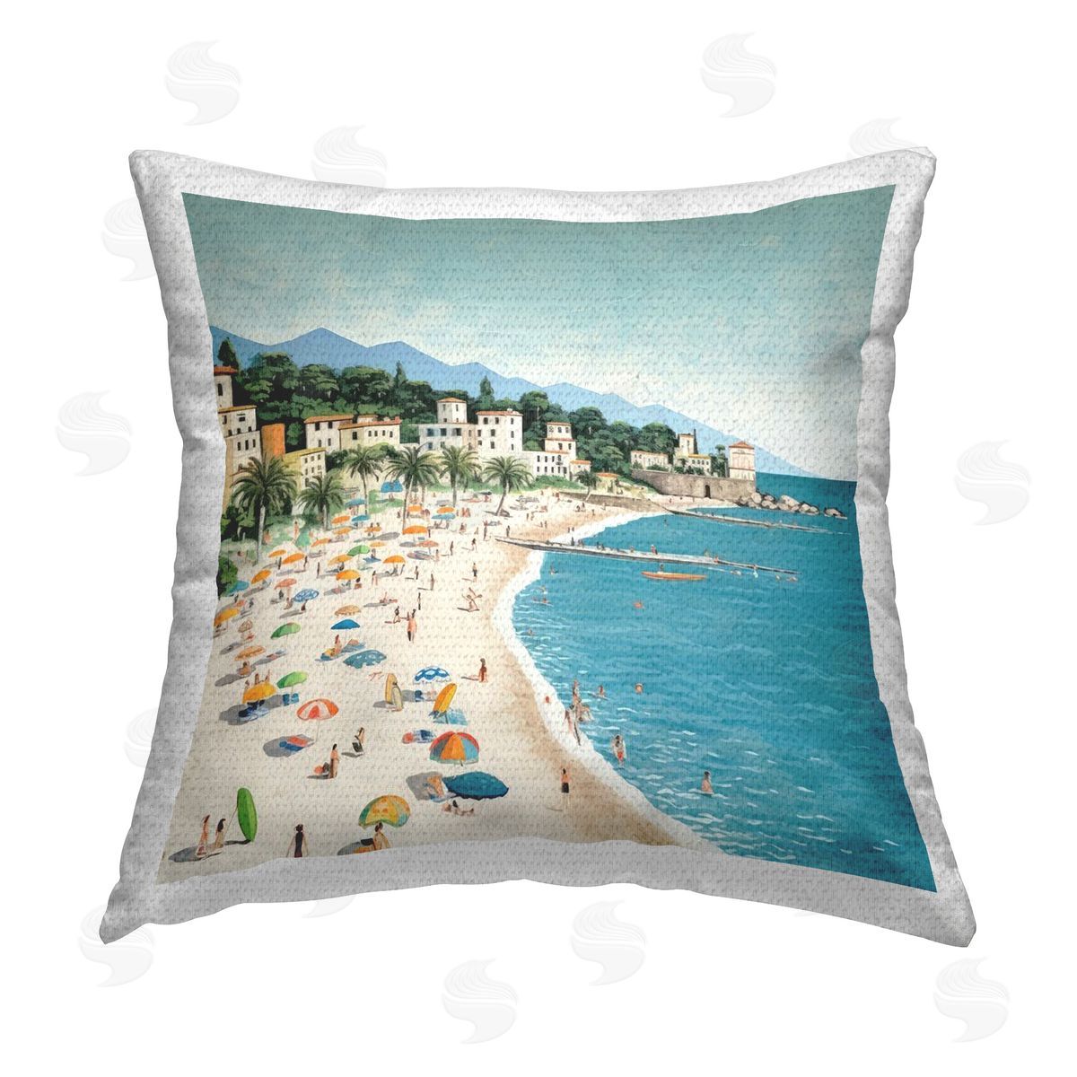 Lazar Studio By Water's Edge Outdoor Quick-Dry Polyester Printed Throw Pillow