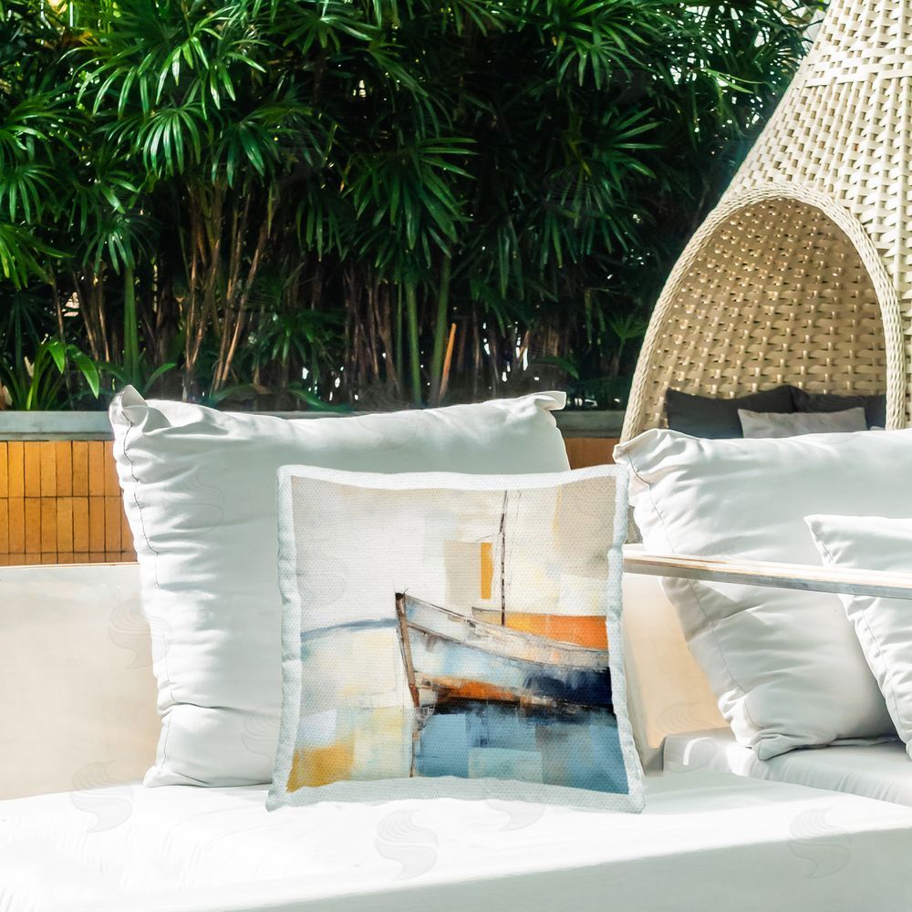 Irena Orlov Coastal Charm Expedition Outdoor Quick-Dry Polyester Printed Throw Pillow in Back Yard