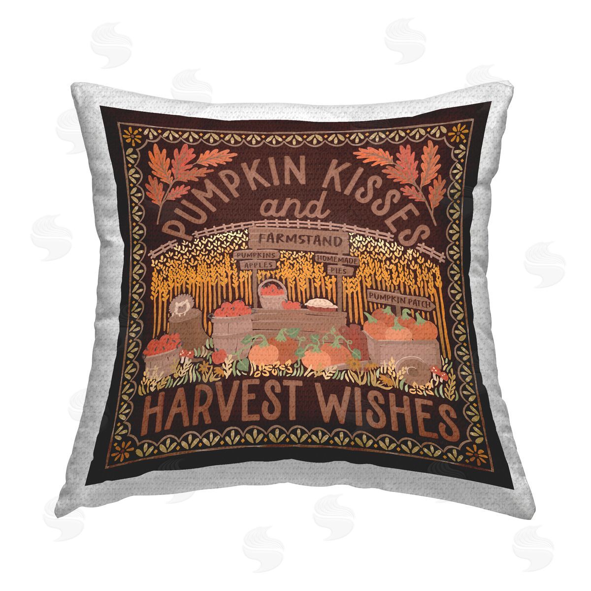Laura Marshall Autumn Harvest Wishes Outdoor Quick-Dry Polyester Printed Throw Pillow