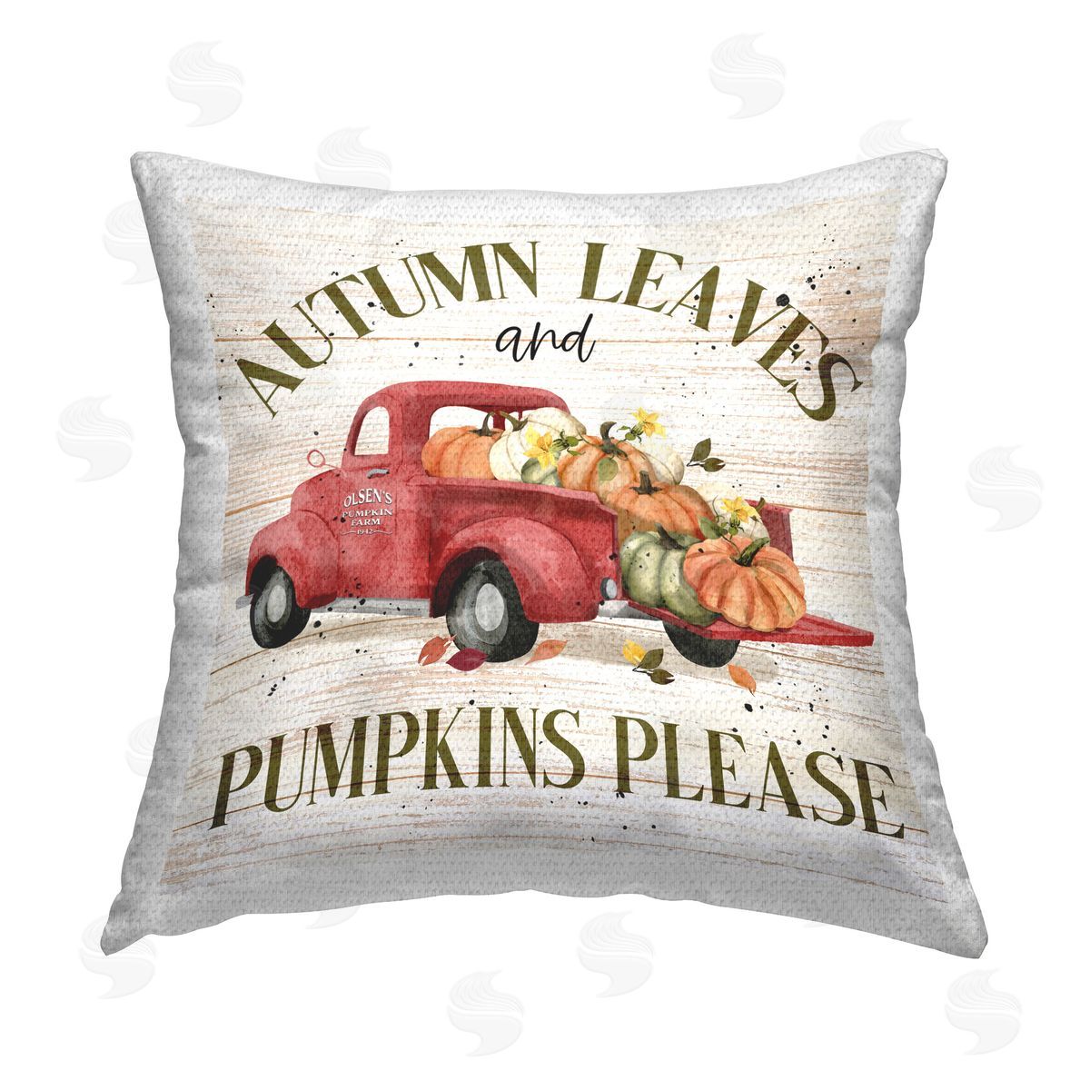 Deane Beesley Autumn Leaves Phrase Outdoor Quick-Dry Polyester Printed Throw Pillow
