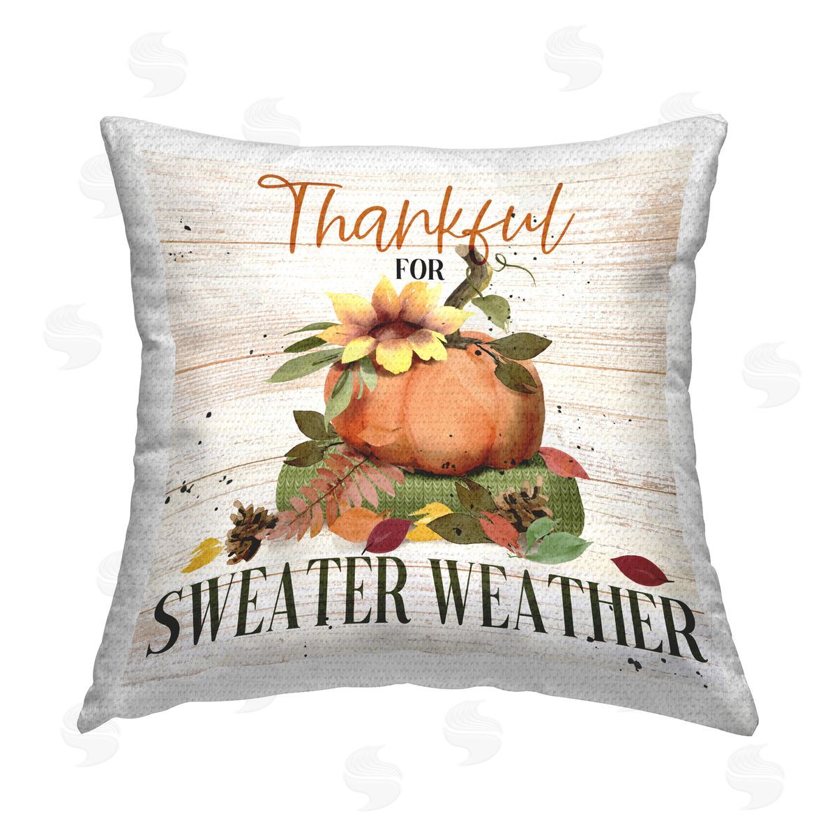 Deane Beesley Thankful Sweater Weather Outdoor Quick-Dry Polyester Printed Throw Pillow