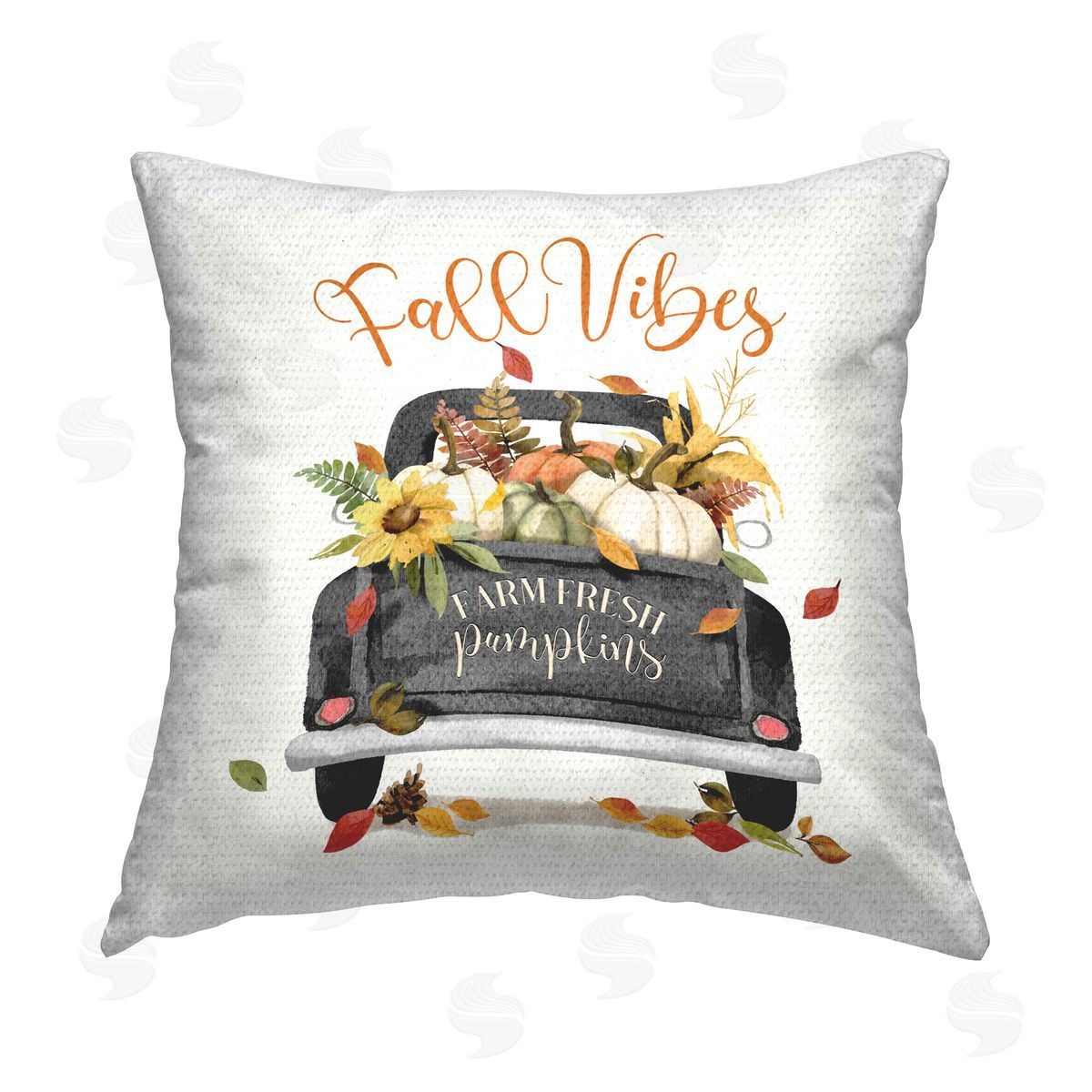 Deane Beesley Fall Vibes Truck Outdoor Quick-Dry Polyester Printed Throw Pillow