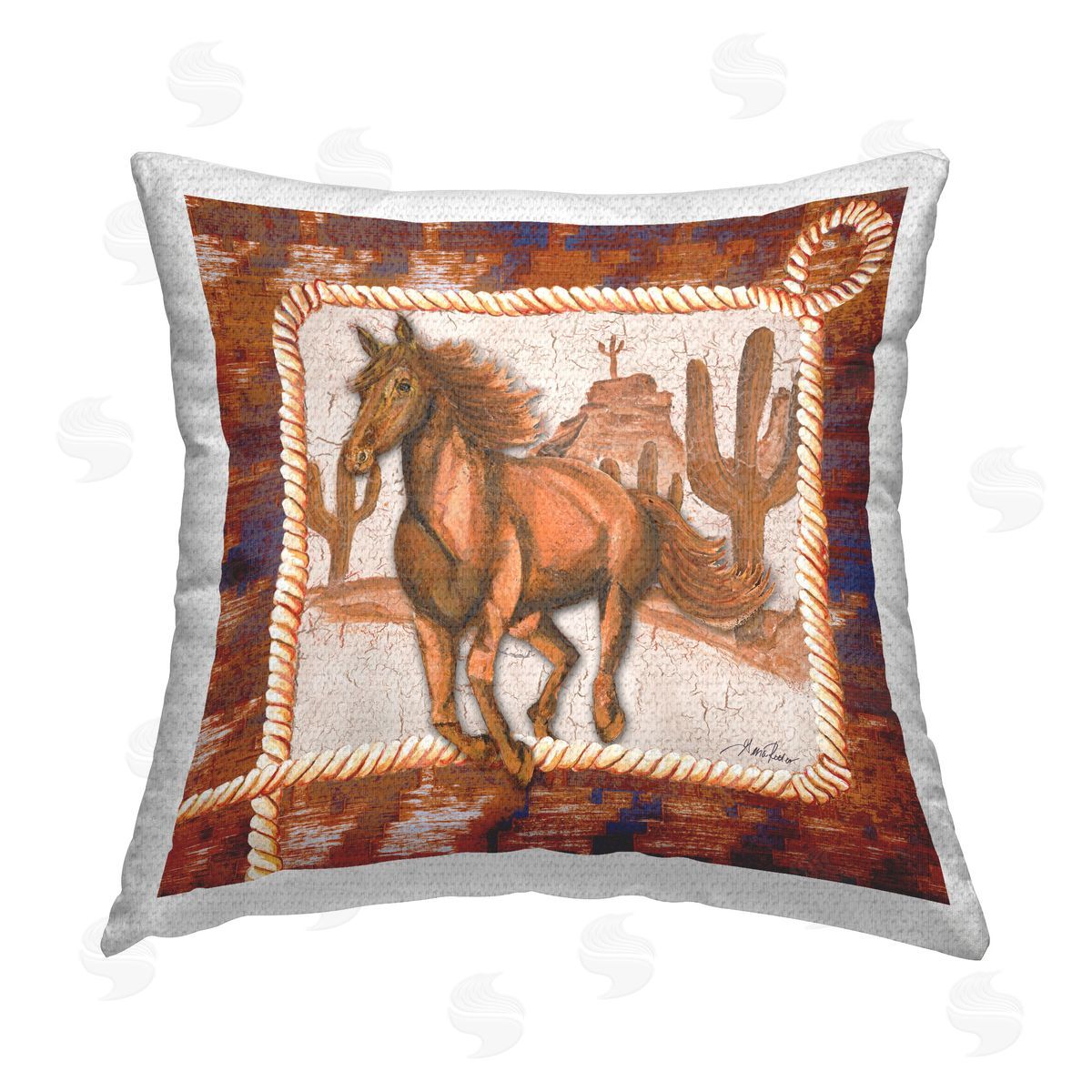 Gina Ritter Western Horse in Desert Outdoor Quick-Dry Polyester Printed Throw Pillow