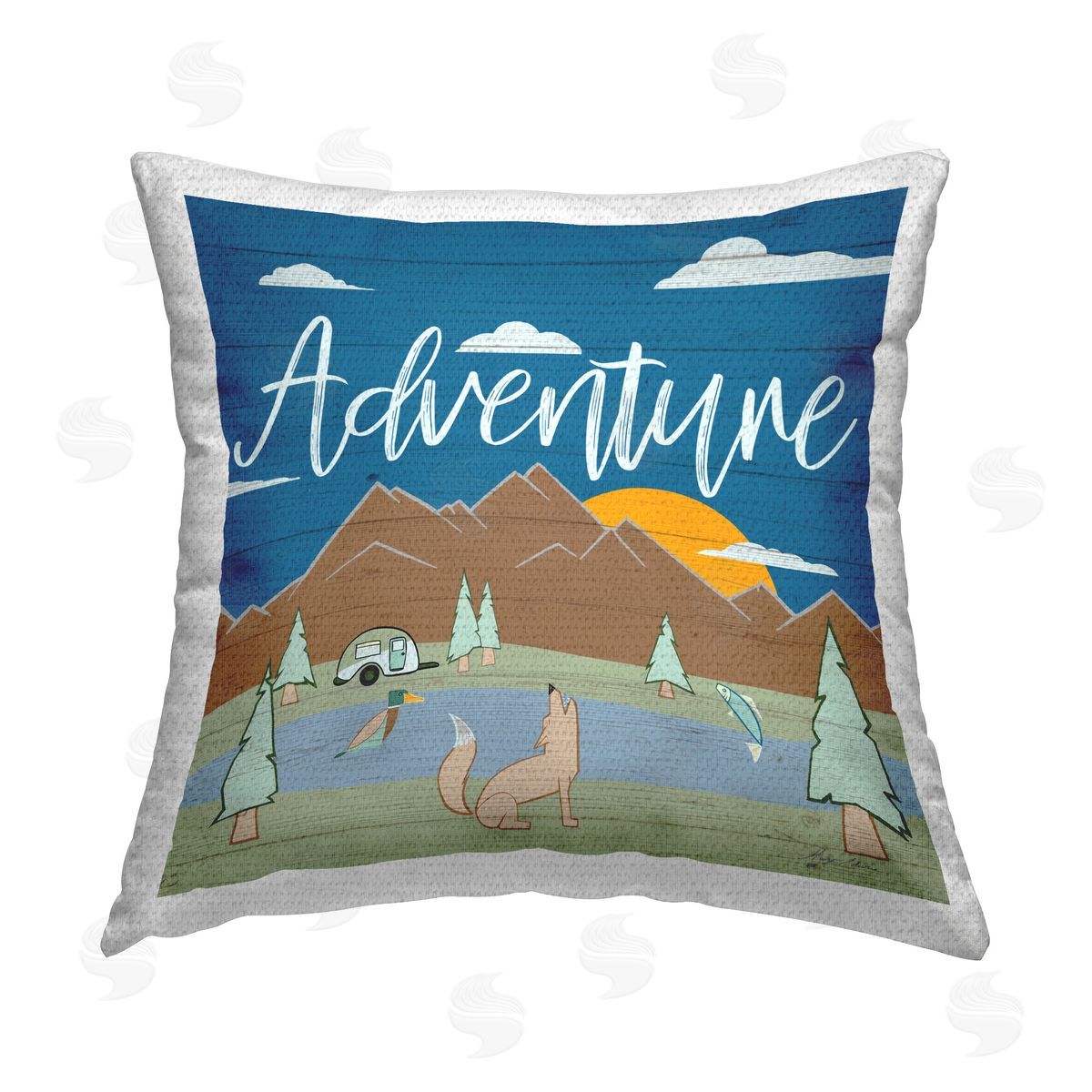 Hugo Edwins Rustic Adventure Landscape Outdoor Quick-Dry Polyester Printed Throw Pillow