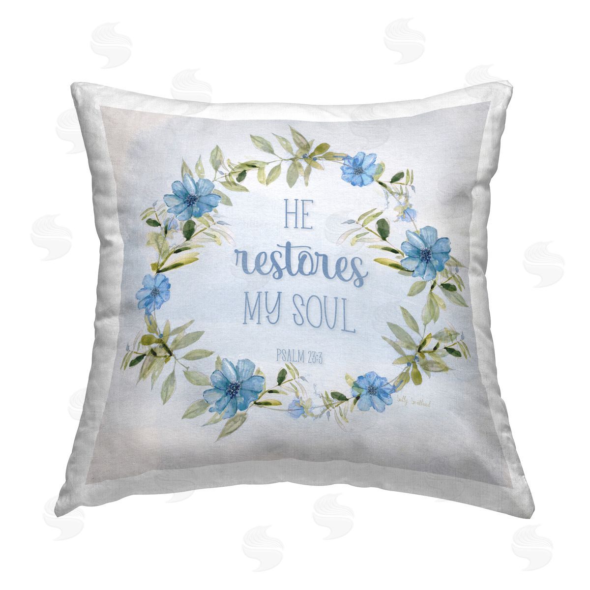 Sally Swatland Restores My Soul Proverb Printed Plush Polyester Throw Pillow