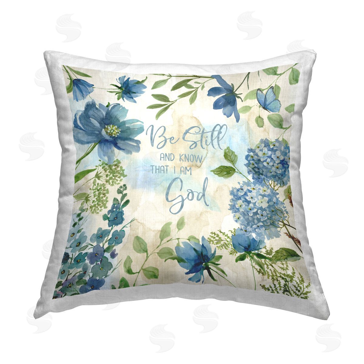 Nan Be Still Floral Phrase Printed Plush Polyester Throw Pillow