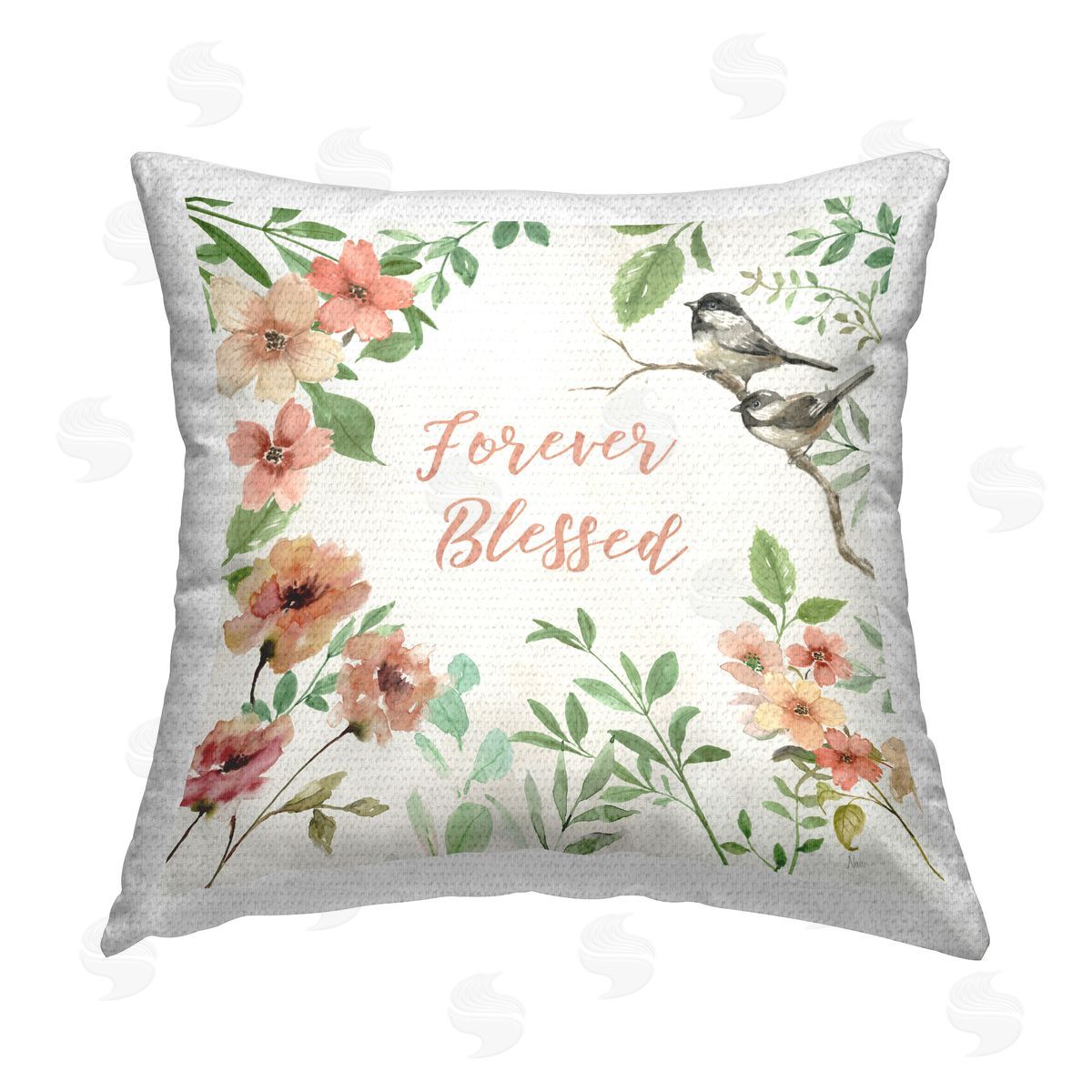 Nan Forever Blessed Floral Outdoor Quick-Dry Polyester Printed Throw Pillow