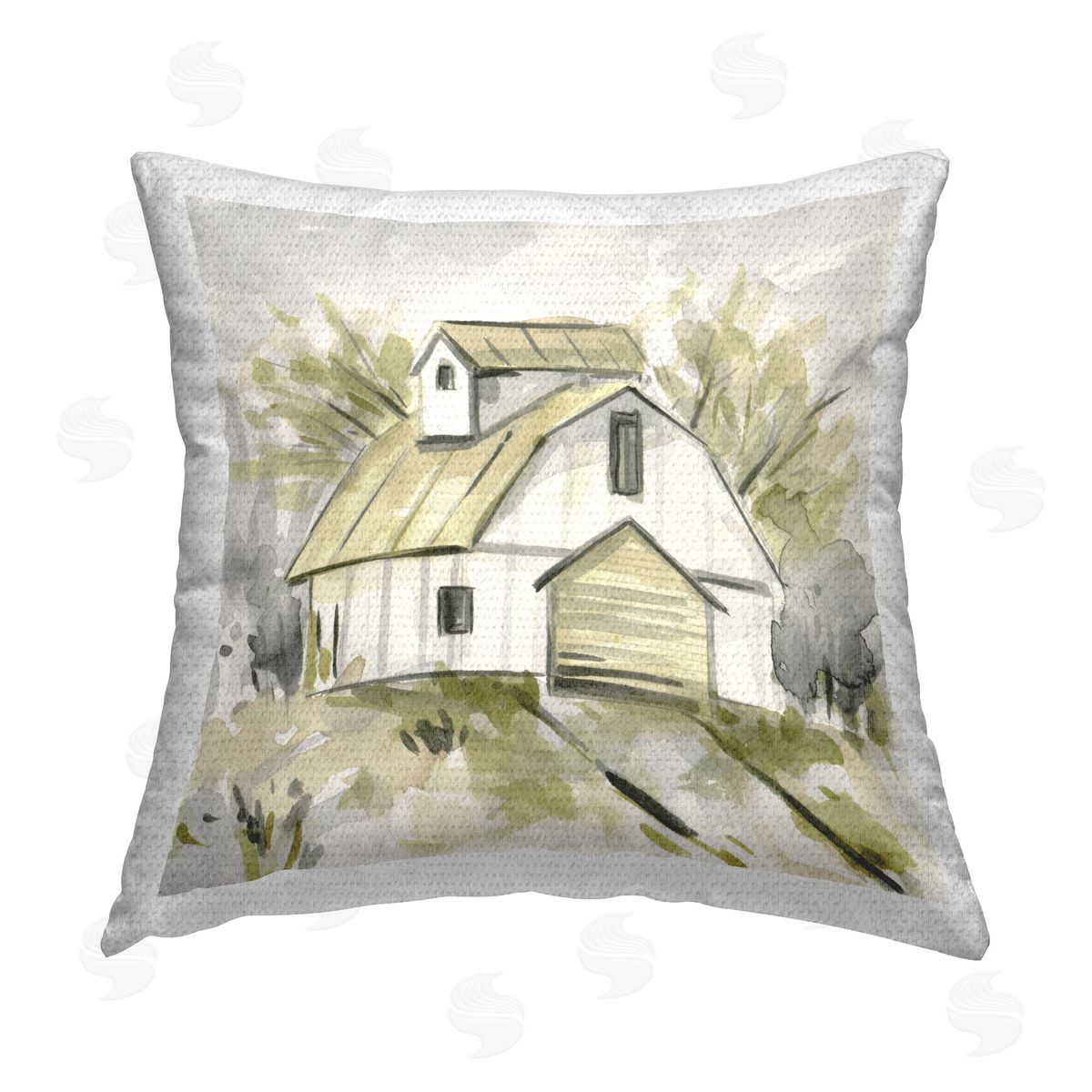 Melissa Wang Soft Neutral Barn Outdoor Quick-Dry Polyester Printed Throw Pillow