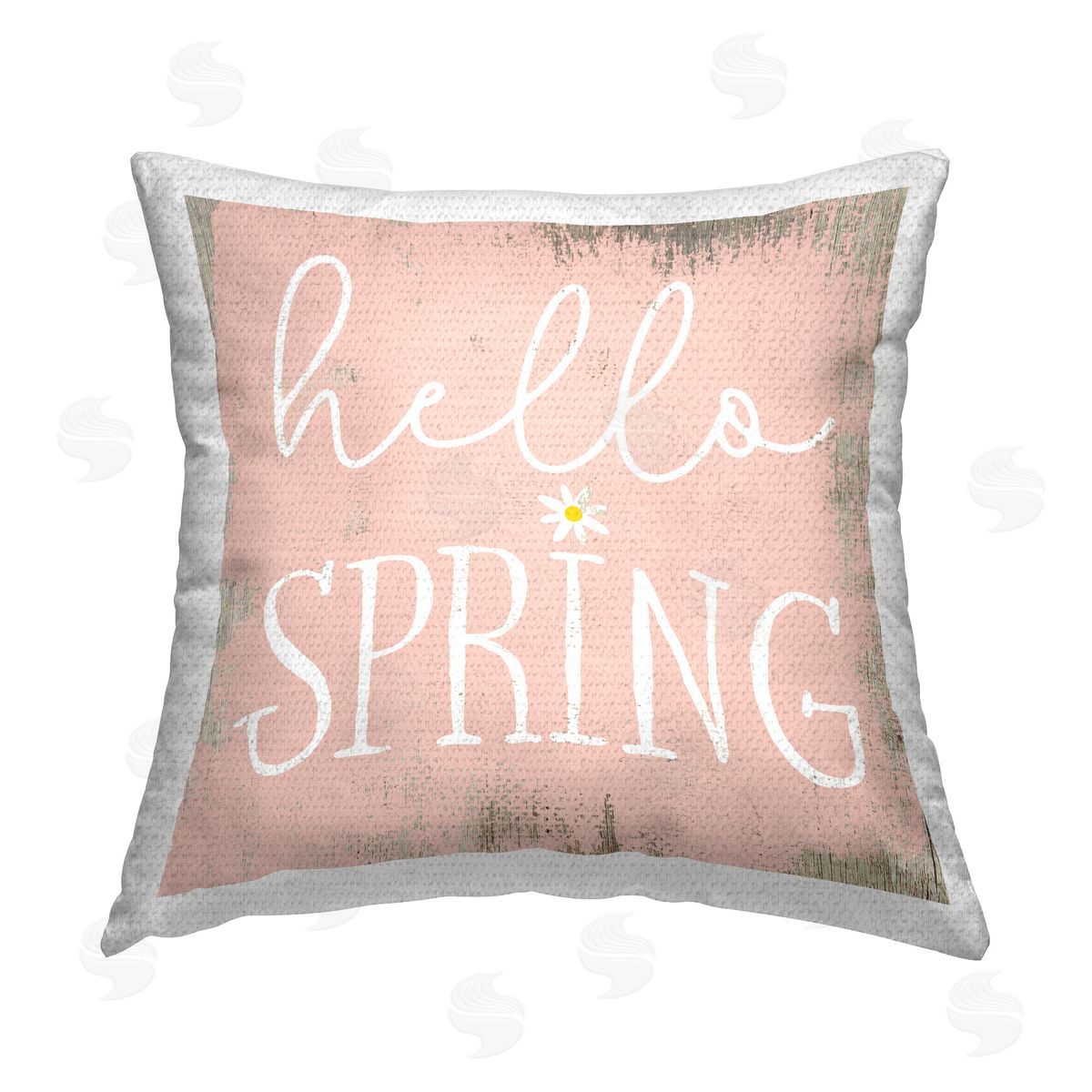 Stupell Studio Rustic Hello Spring Outdoor Quick-Dry Polyester Printed Throw Pillow