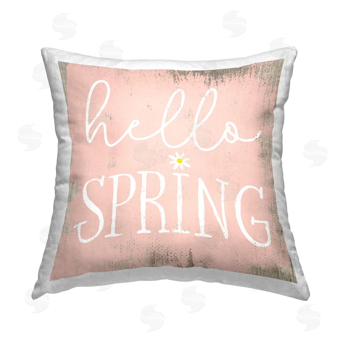 Stupell Studio Rustic Hello Spring Printed Plush Polyester Throw Pillow