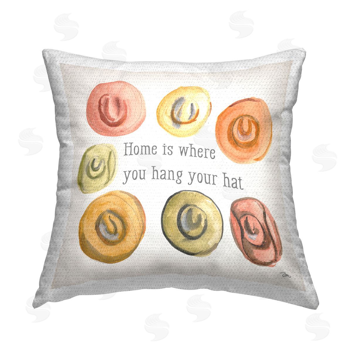 Jessica Mingo Hang Your Hat Phrase Outdoor Quick-Dry Polyester Printed Throw Pillow