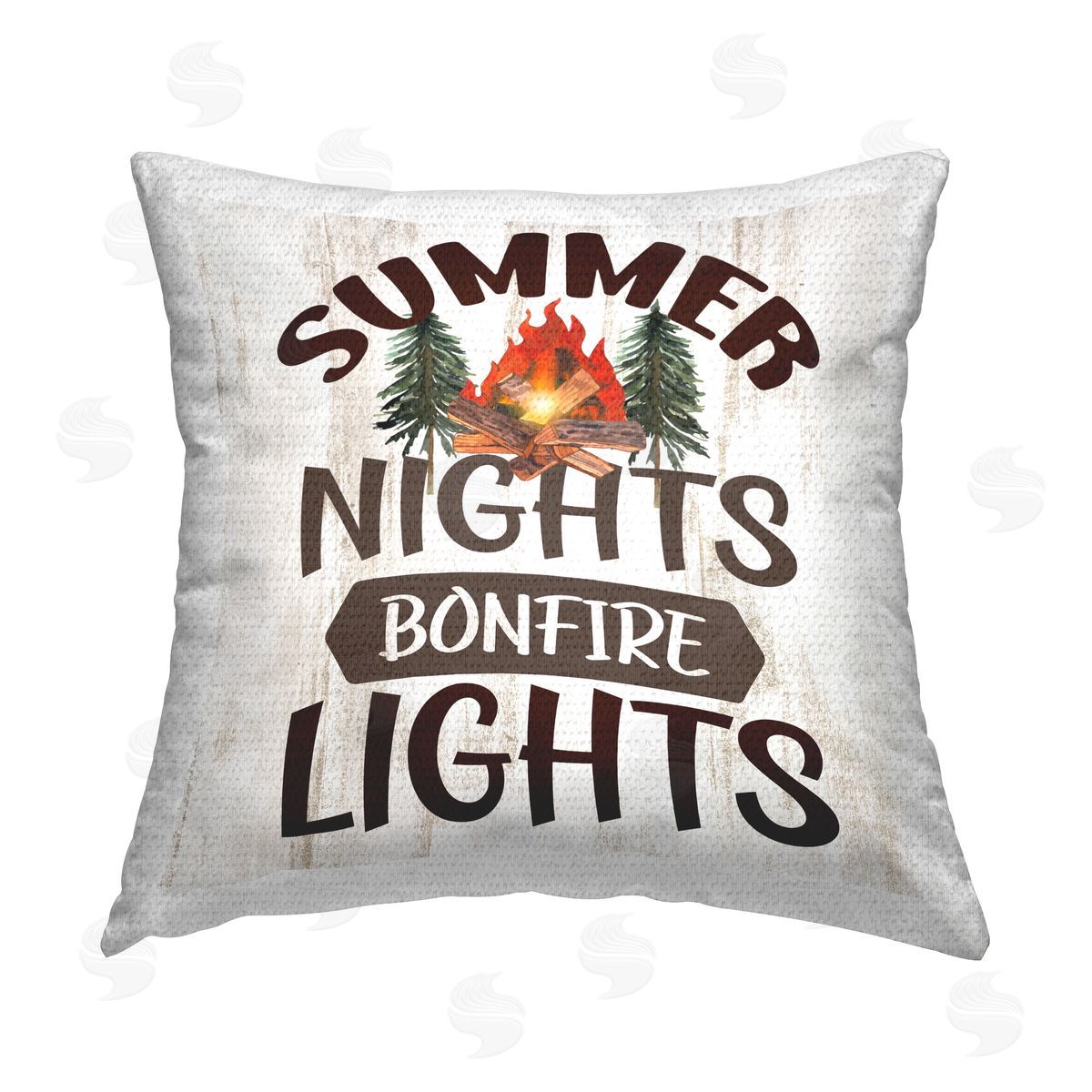 Kim Allen Summer Nights Phrase Outdoor Quick-Dry Polyester Printed Throw Pillow