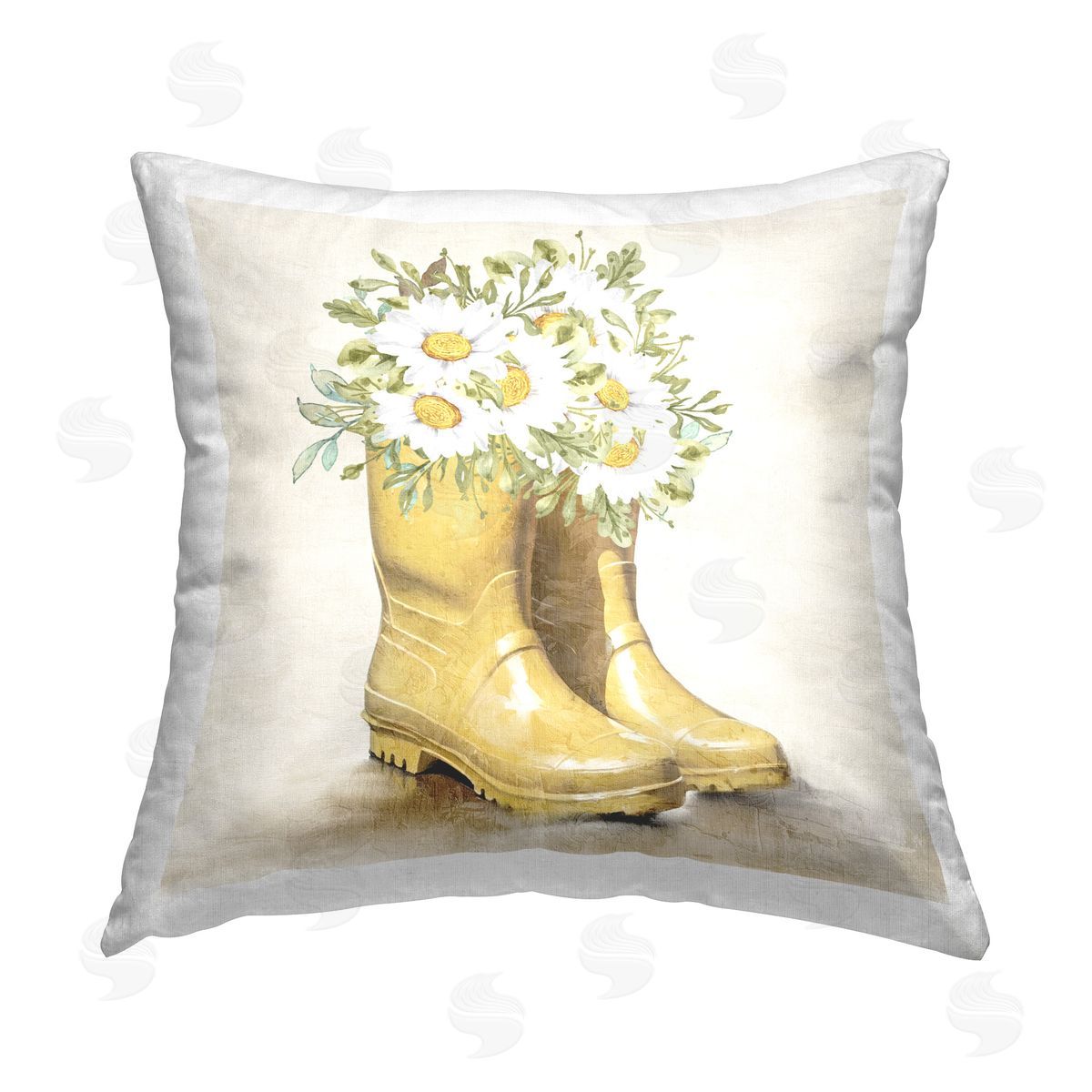 Kim Allen Sunny Garden Boots Printed Plush Polyester Throw Pillow