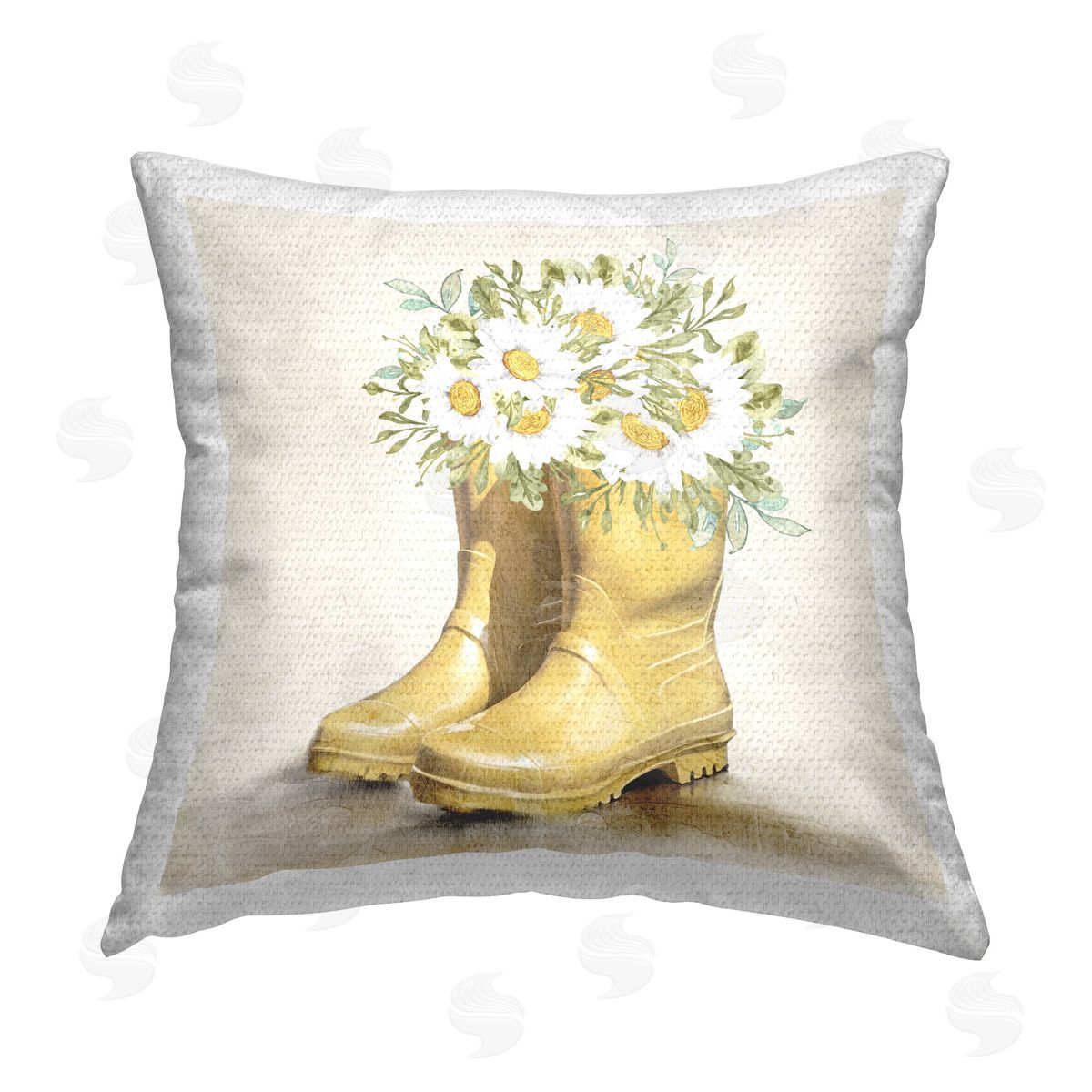 Kim Allen Sunny Daisy Boots Outdoor Quick-Dry Polyester Printed Throw Pillow