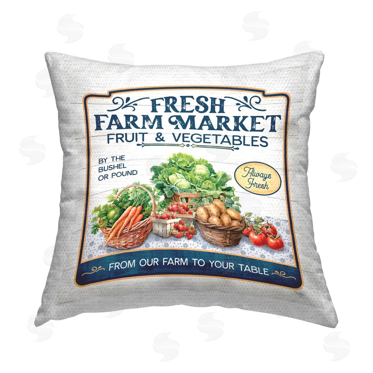 Mollie B. Fresh Farm Market Outdoor Quick-Dry Polyester Printed Throw Pillow