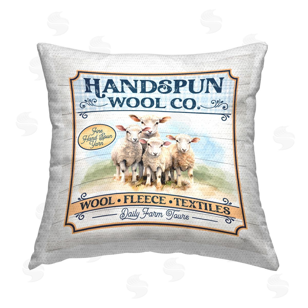 Mollie B. Handspun Wool Sign Outdoor Quick-Dry Polyester Printed Throw Pillow
