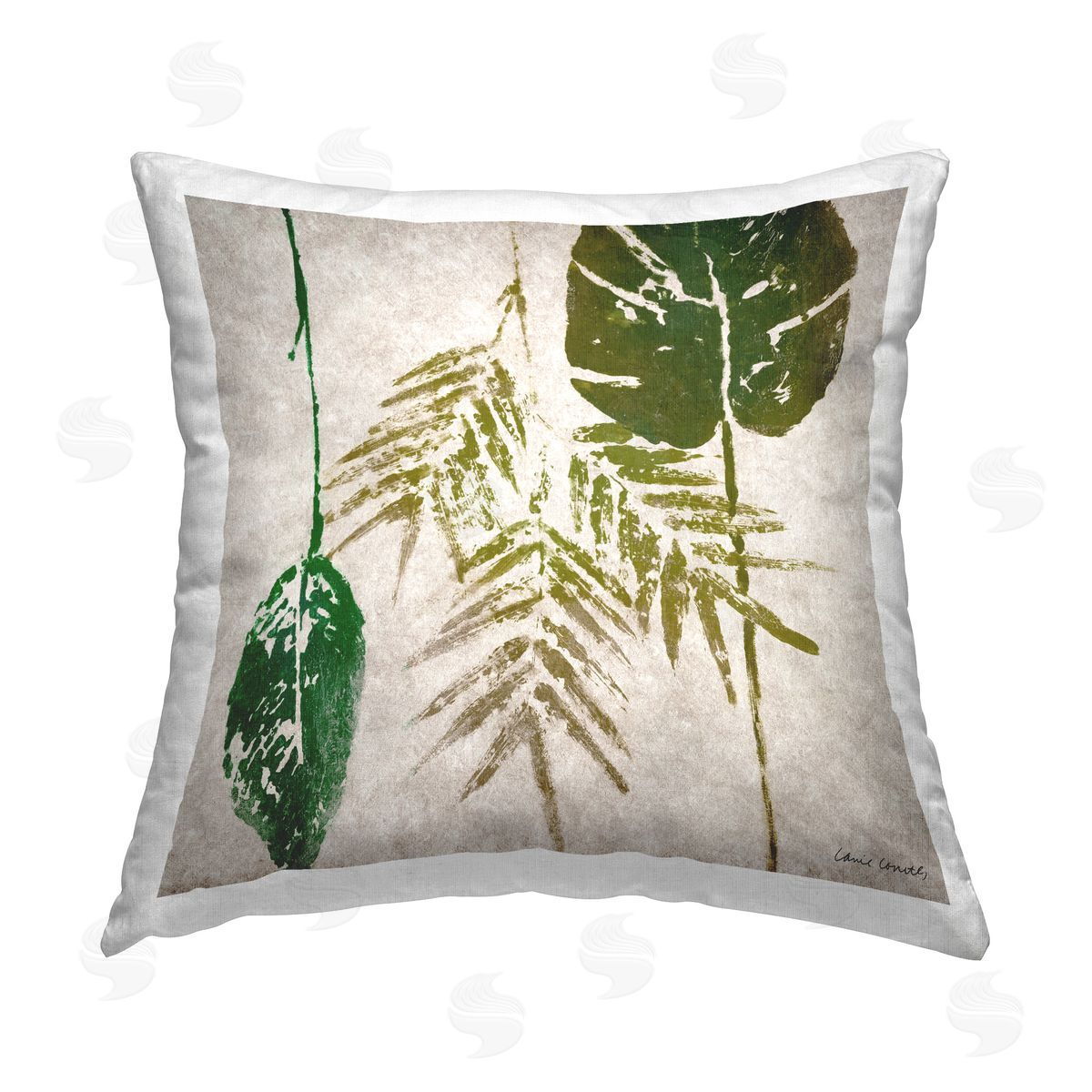 Lanie Loreth Botanical Leaf Impressions Printed Plush Polyester Throw Pillow