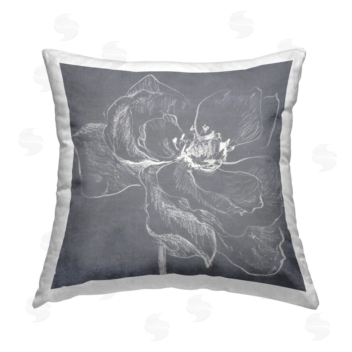 Lanie Loreth Magnolia Doodle Outline Printed Plush Polyester Throw Pillow