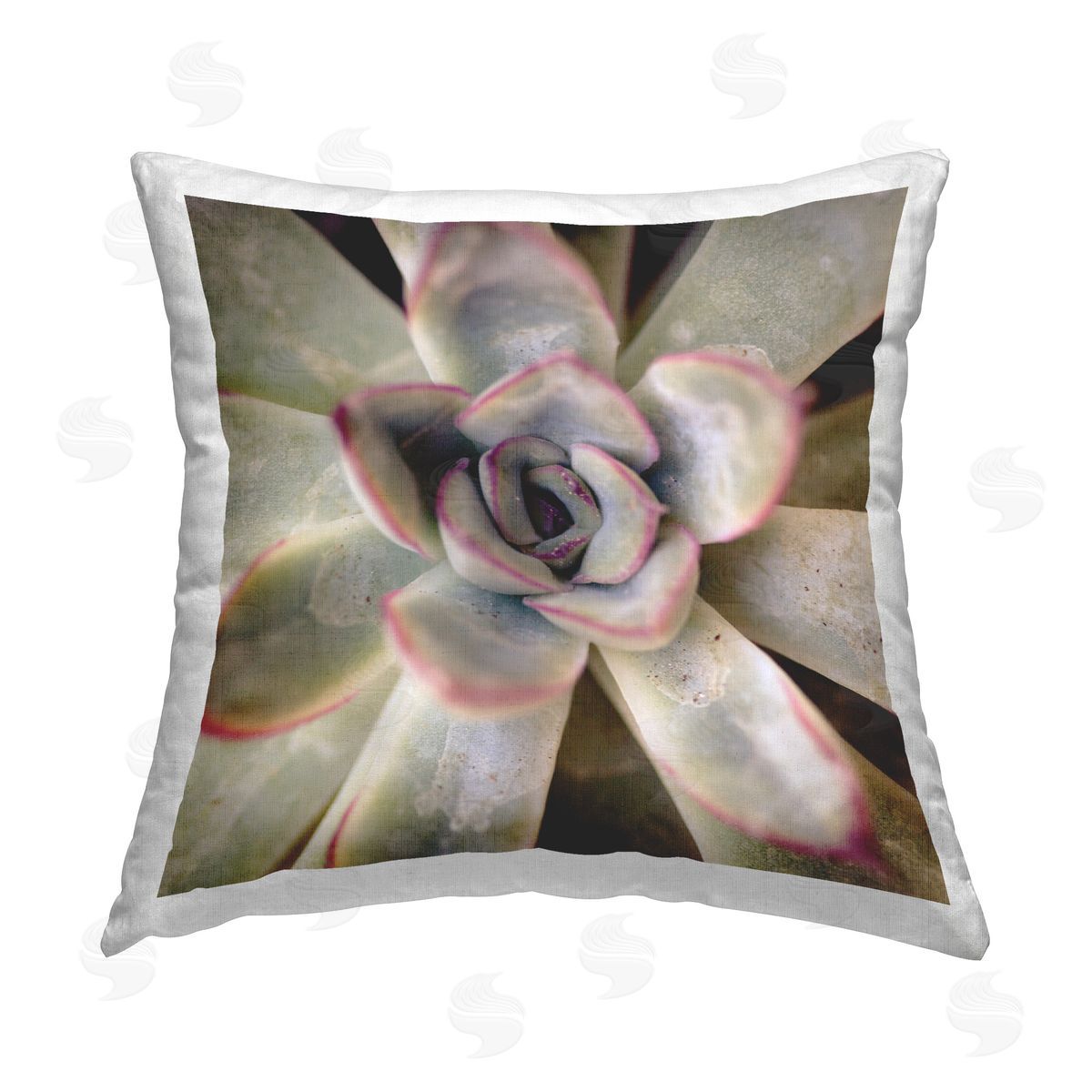Susan Bryant Succulent Petals Pattern Printed Plush Polyester Throw Pillow