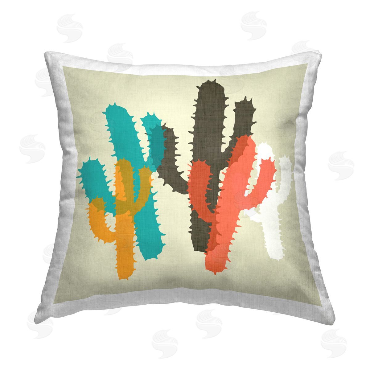 SD Graphics Studio Layered Bold Cacti Printed Plush Polyester Throw Pillow