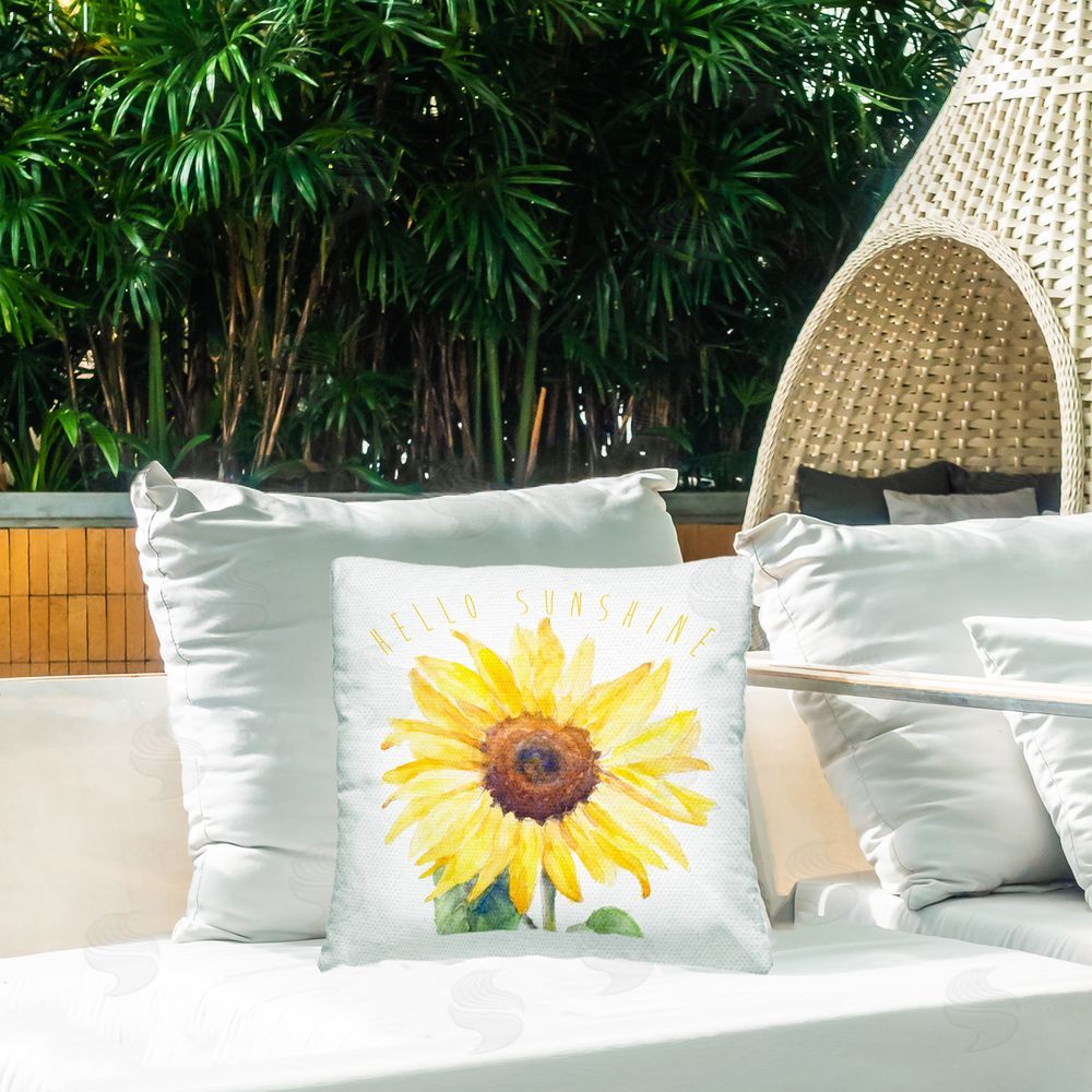 Lanie Loreth Hello Sunshine Bloom Outdoor Quick-Dry Polyester Printed Throw Pillow in Back Yard