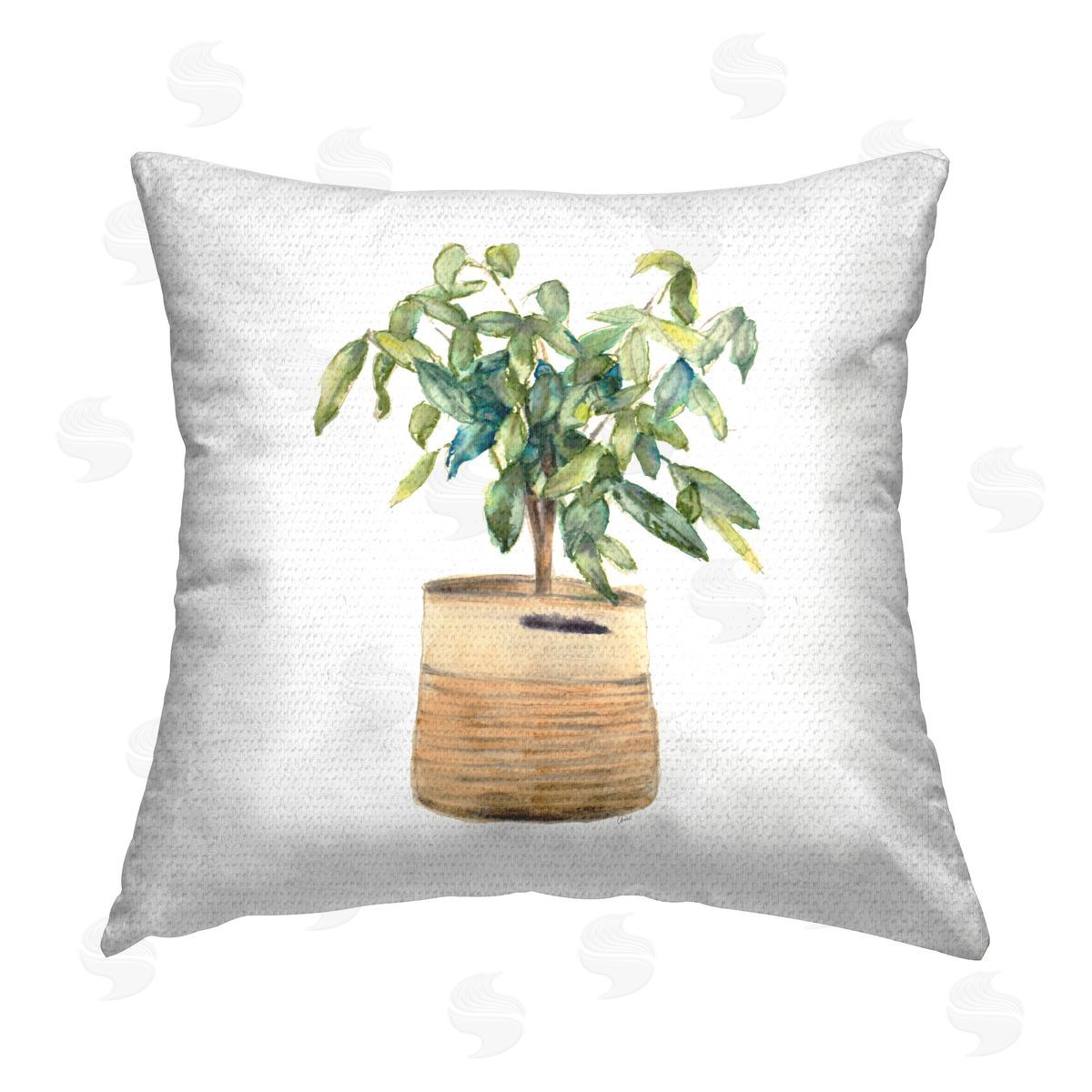 Lanie Loreth Potted Plant Greenery Outdoor Quick-Dry Polyester Printed Throw Pillow
