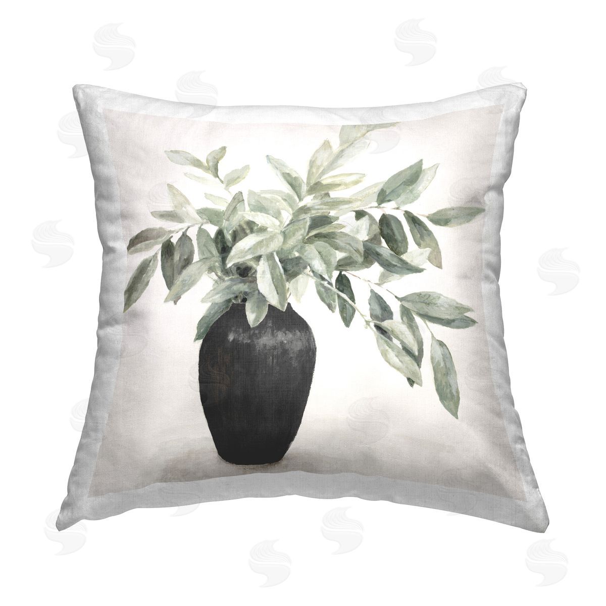 Lanie Loreth Plant in Black Vase Printed Plush Polyester Throw Pillow