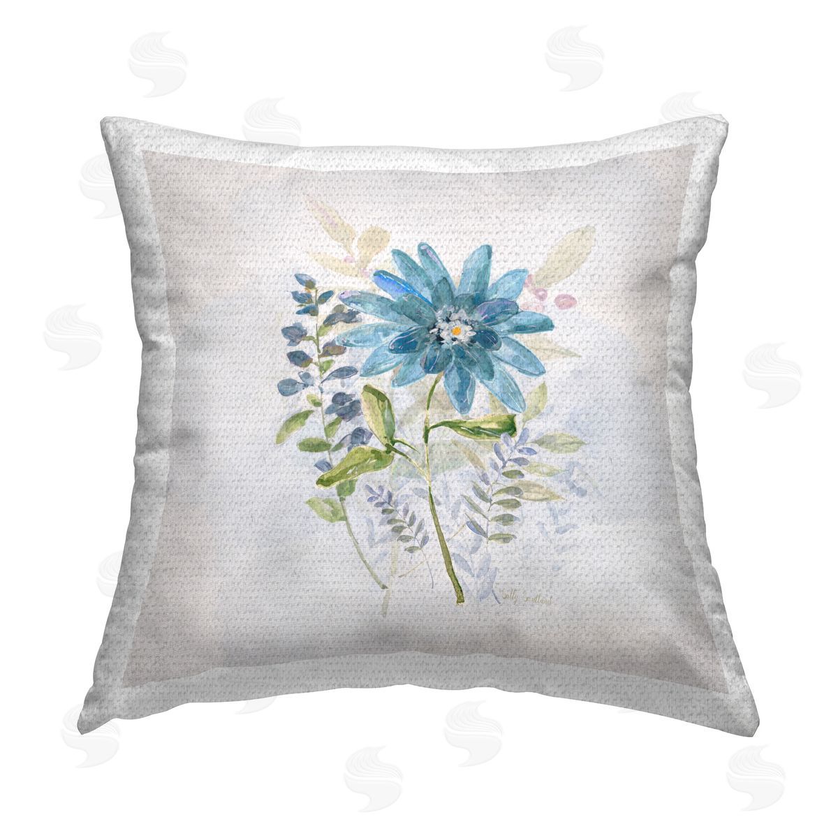 Sally Swatland Blooming Cottage Plant Outdoor Quick-Dry Polyester Printed Throw Pillow
