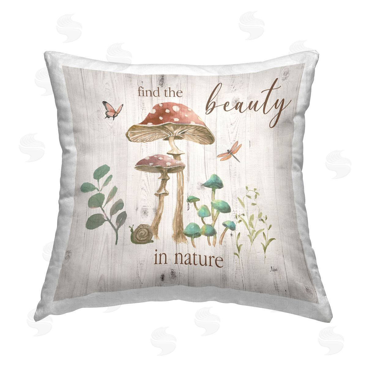 Nan Find Beauty In Nature Printed Plush Polyester Throw Pillow