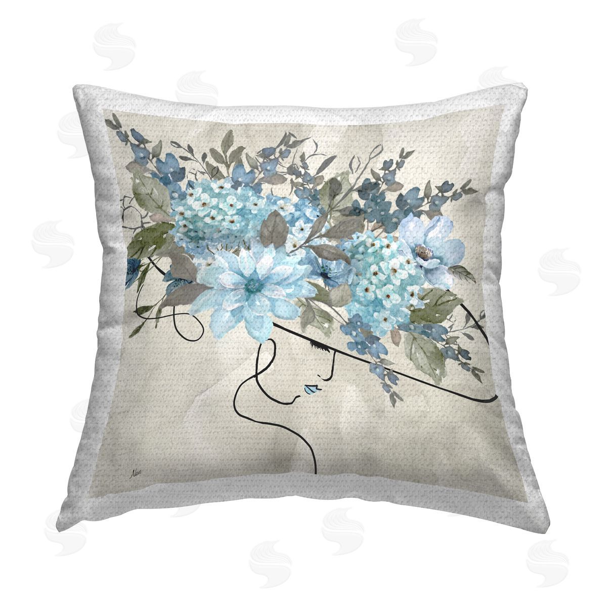 Nan Floral Fashion Hat Outdoor Quick-Dry Polyester Printed Throw Pillow