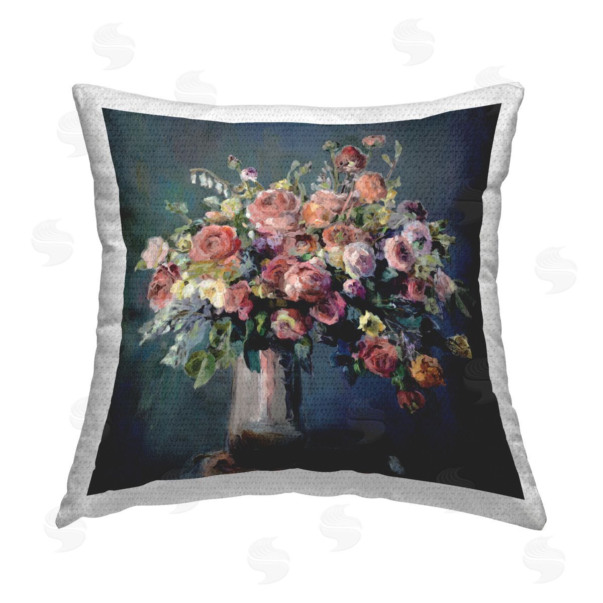 Marilyn Hageman Abundant Dark Bouquet Outdoor Quick-Dry Polyester Printed Throw Pillow