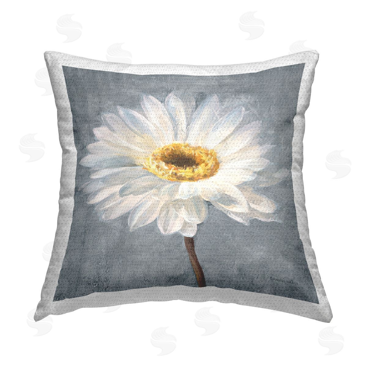 Danhui Nai Paris Blossom on Grey Outdoor Quick-Dry Polyester Printed Throw Pillow