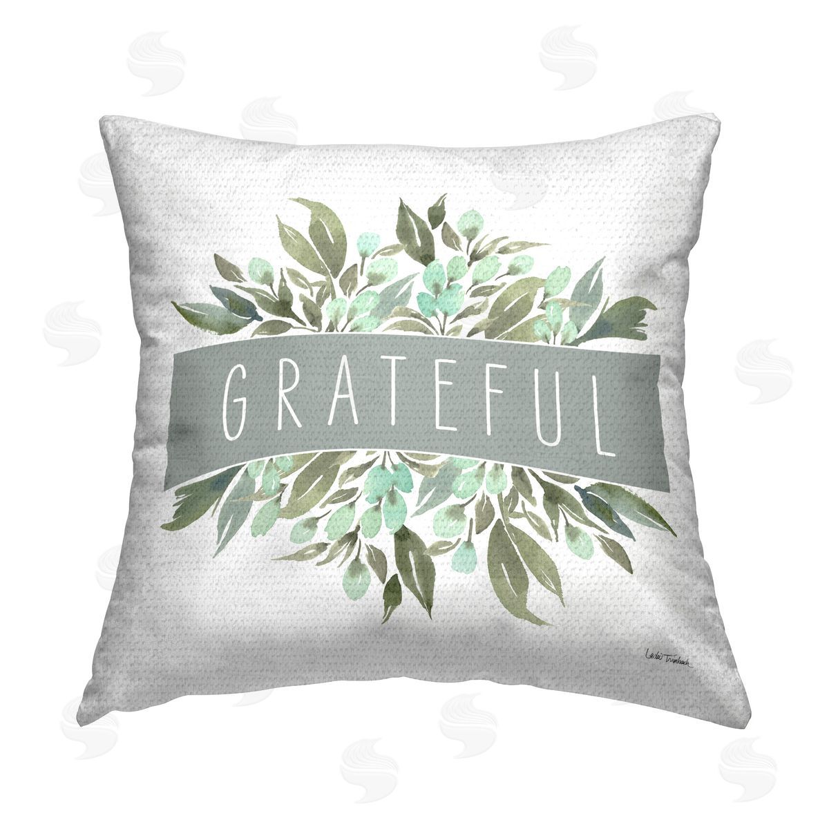 Leslie Trimbach Grateful Cottage Florals Outdoor Quick-Dry Polyester Printed Throw Pillow