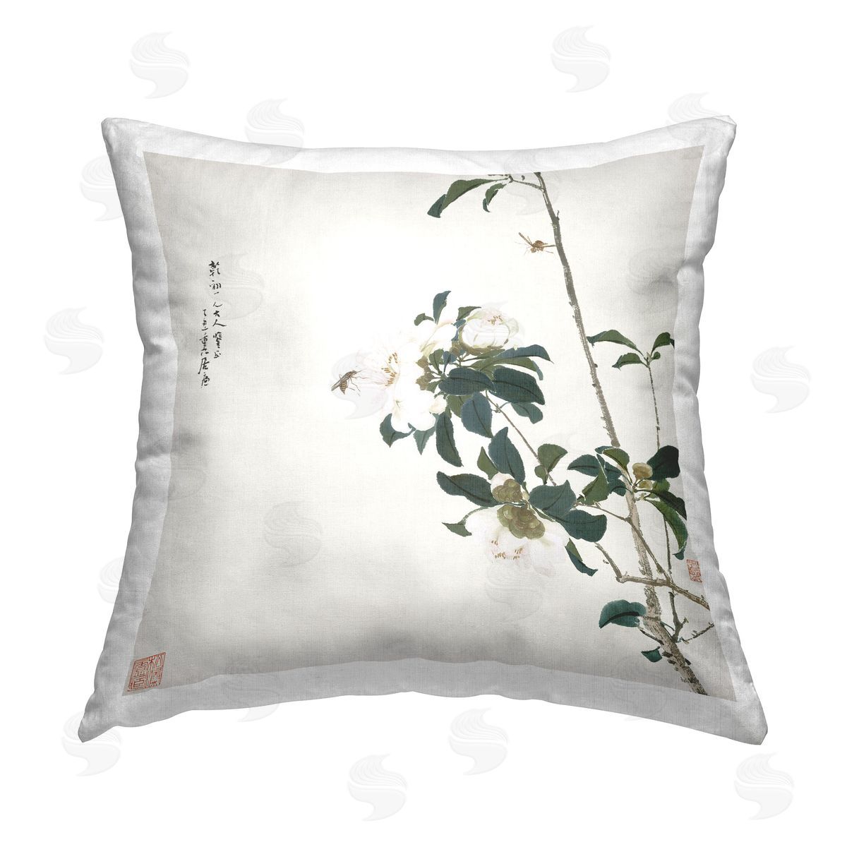Ju Lian Classic Floral Blooms Printed Plush Polyester Throw Pillow