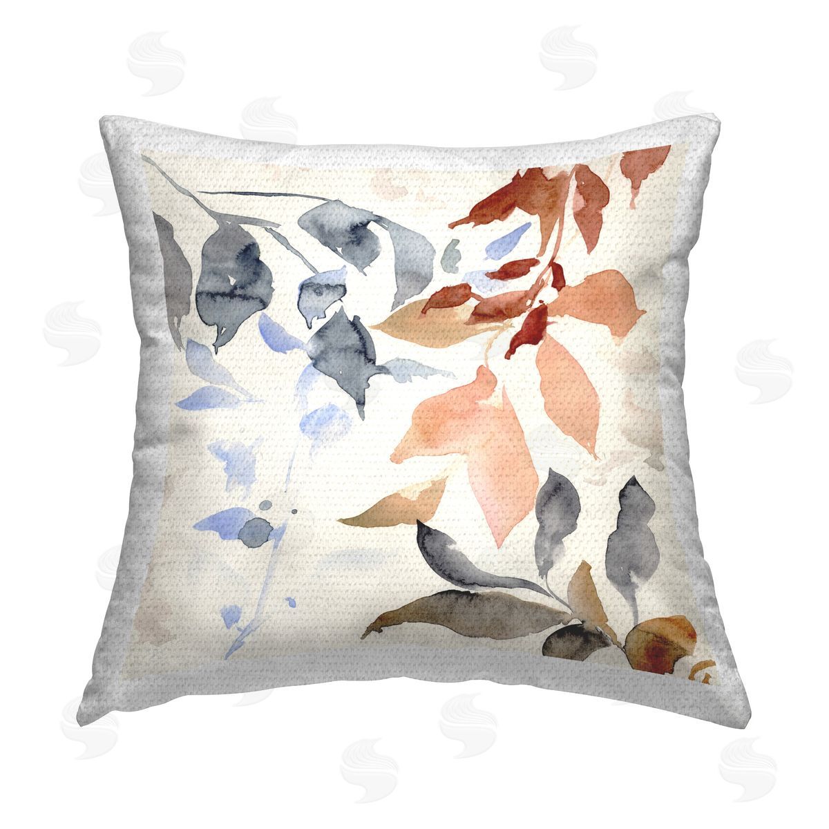 Victoria Barnes Neutral Leaf Pattern Outdoor Quick-Dry Polyester Printed Throw Pillow