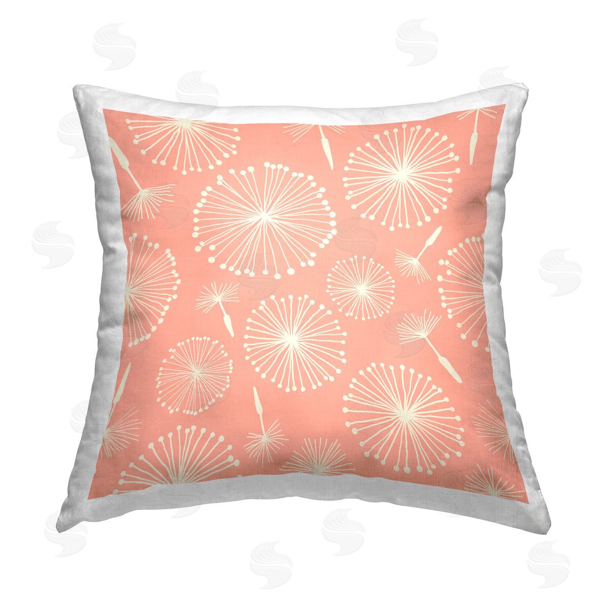 Carrie Cantwell Pink Delicate Dandelions Printed Plush Polyester Throw Pillow
