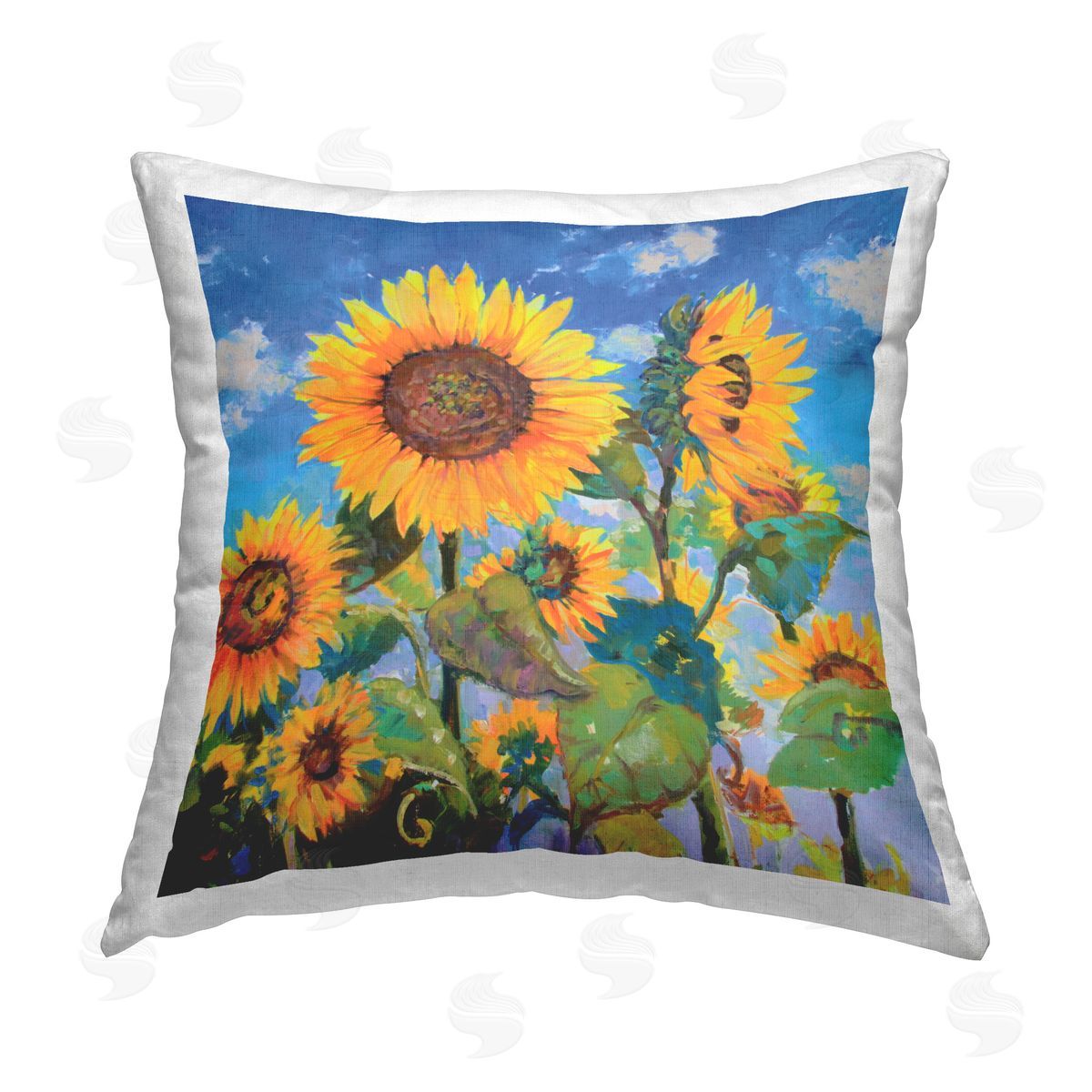 Catherine Elliot Lost Acres Sunflowers Printed Plush Polyester Throw Pillow