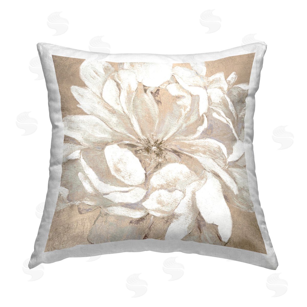 Carol Robinson Blush Peony Bloom Printed Plush Polyester Throw Pillow