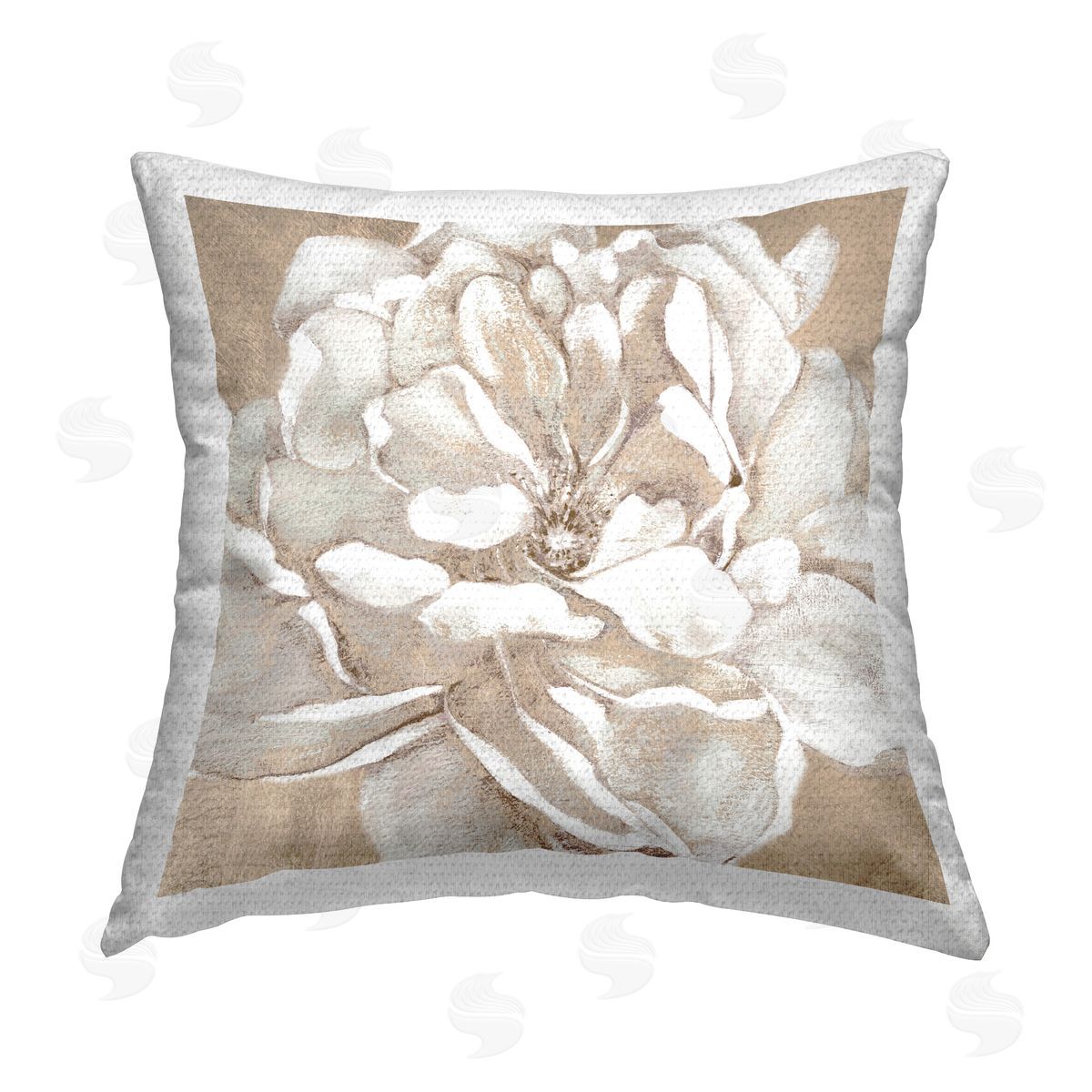 Carol Robinson Blushing Peony Bloom Outdoor Quick-Dry Polyester Printed Throw Pillow