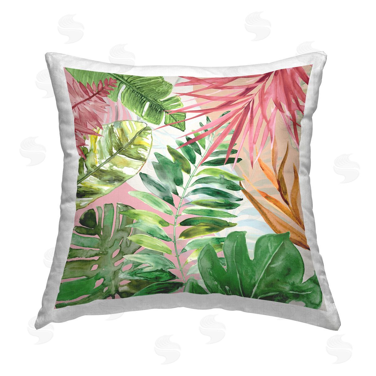 Carol Robinson Hot Tropics Fronds Printed Plush Polyester Throw Pillow