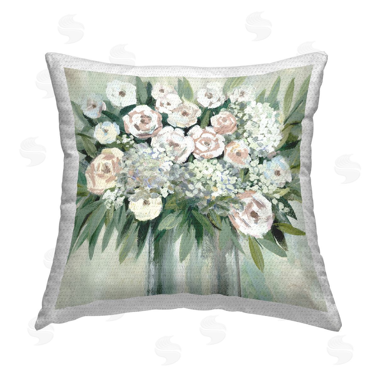 Dogwood Portfolio Charming Brushed Roses Outdoor Quick-Dry Polyester Printed Throw Pillow