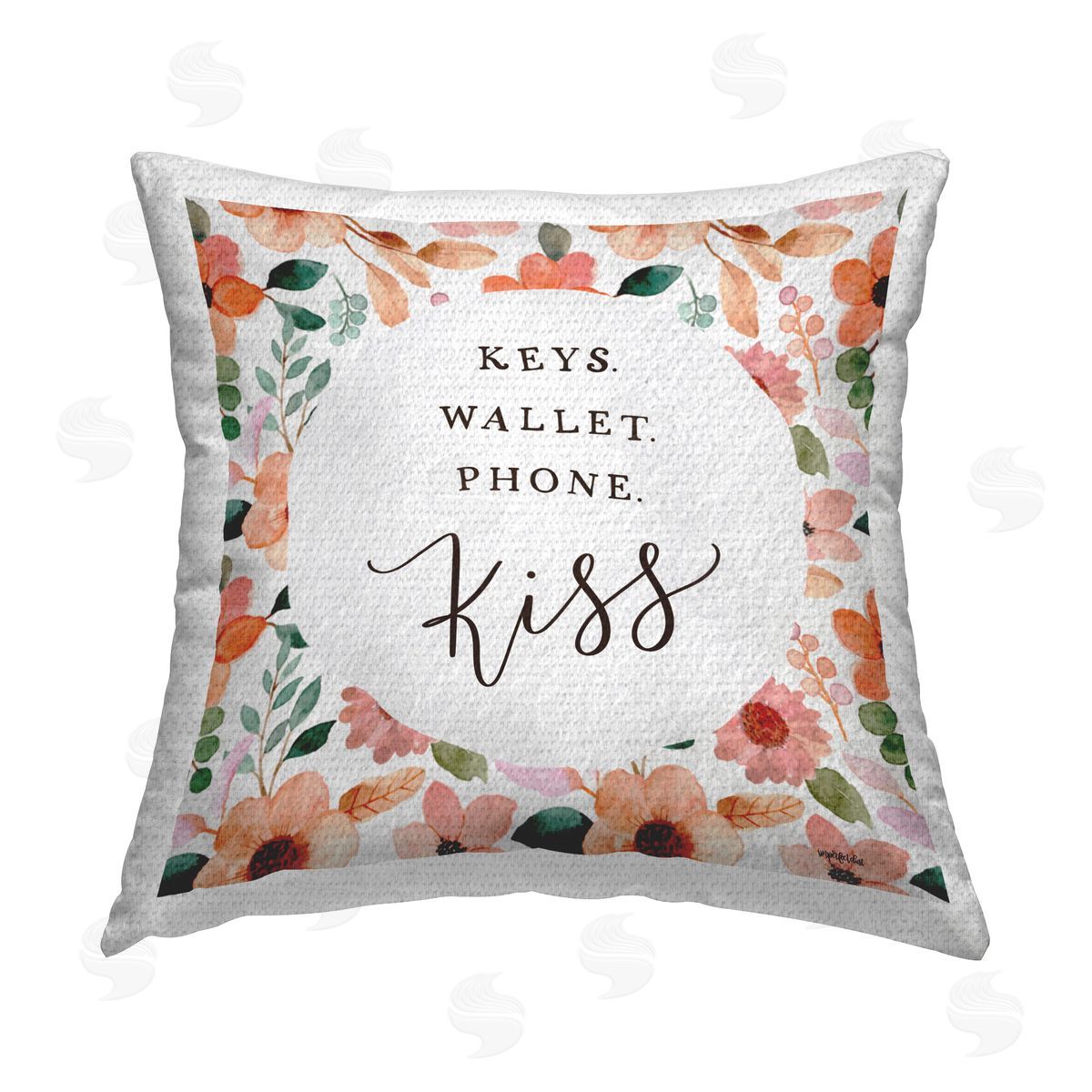 Imperfect Dust Keys Wallet Phone Kiss Outdoor Quick-Dry Polyester Printed Throw Pillow