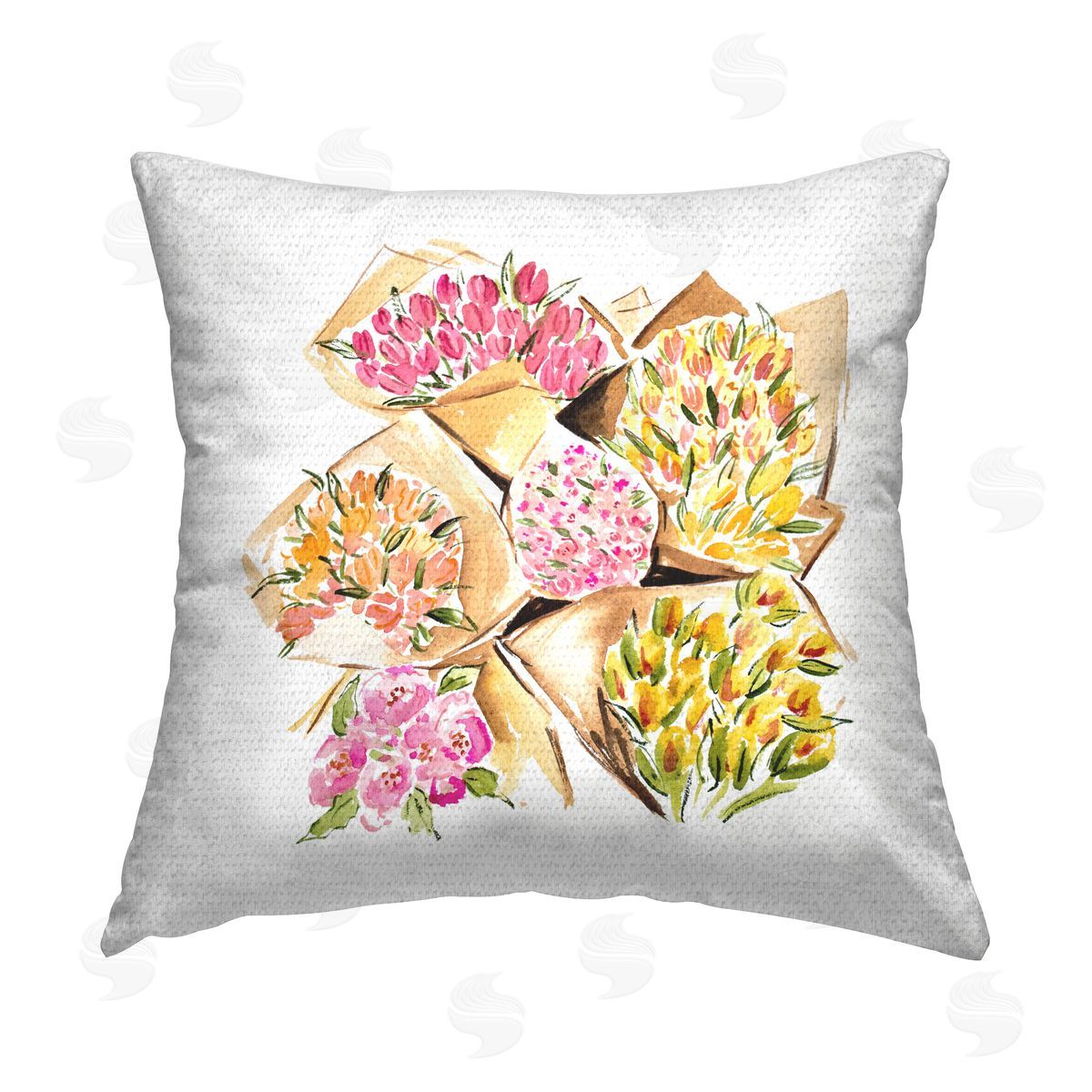 Enya Todd Bundle of Bouquets Outdoor Quick-Dry Polyester Printed Throw Pillow