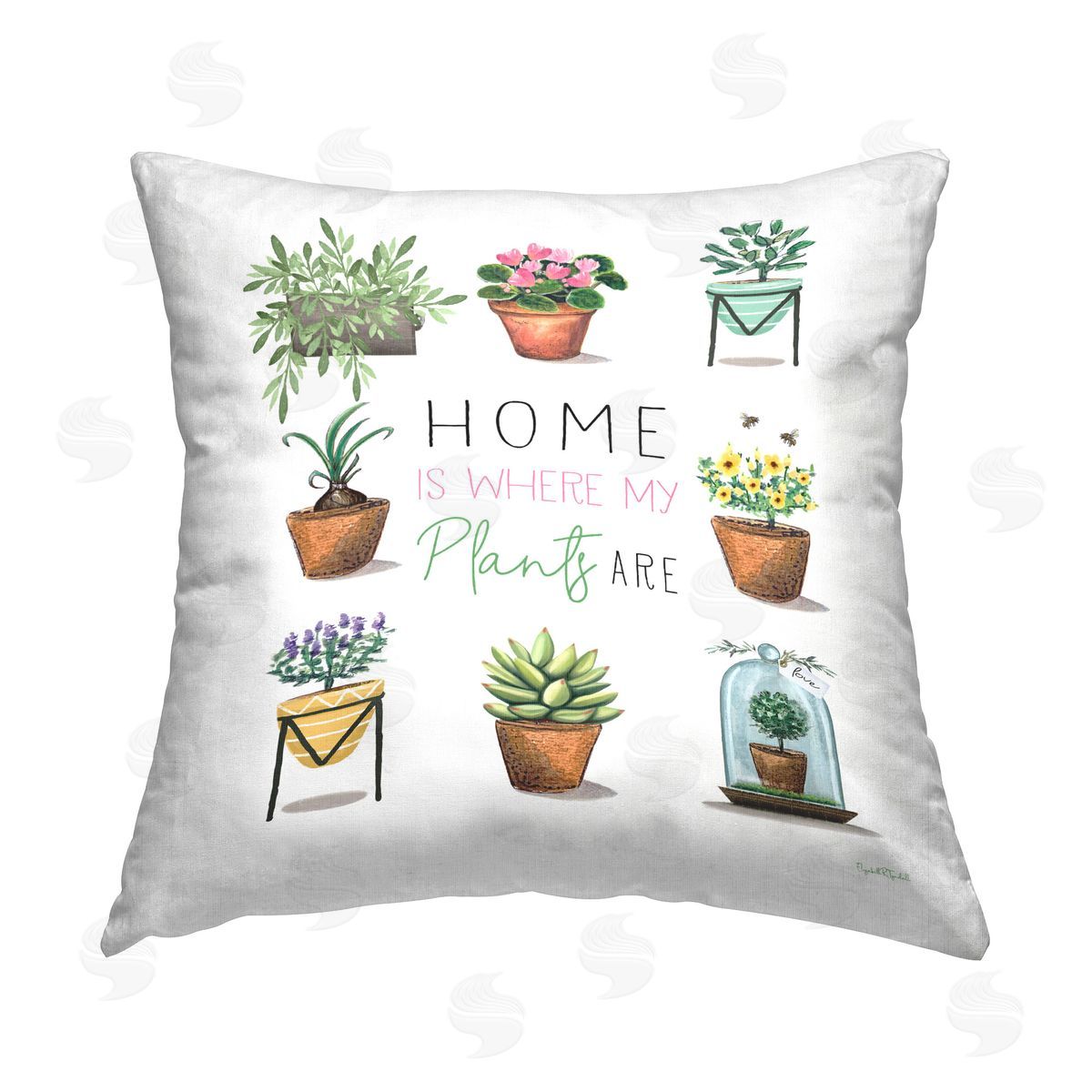 Elizabeth Tyndall Home Where Plants Are Printed Plush Polyester Throw Pillow