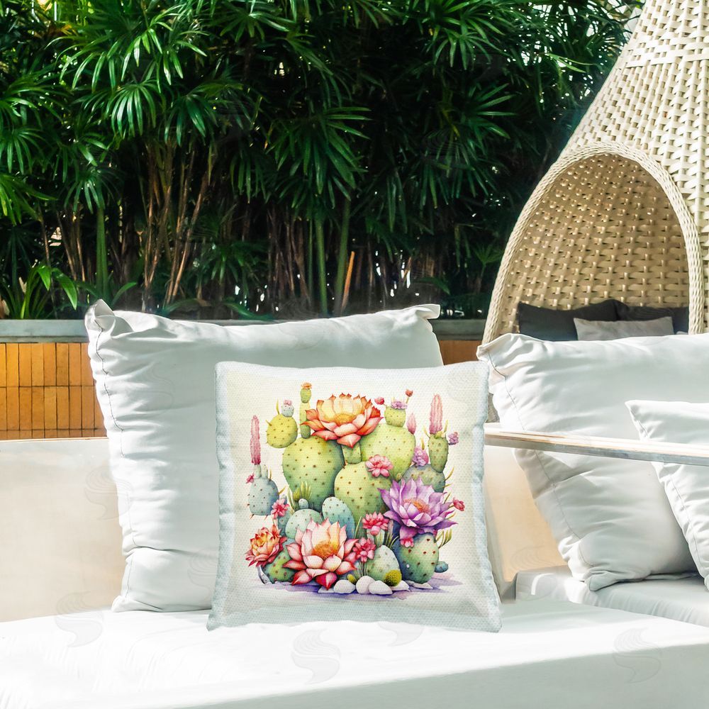 Andrea Haase Desert Spring Blooms Outdoor Quick-Dry Polyester Printed Throw Pillow in Back Yard
