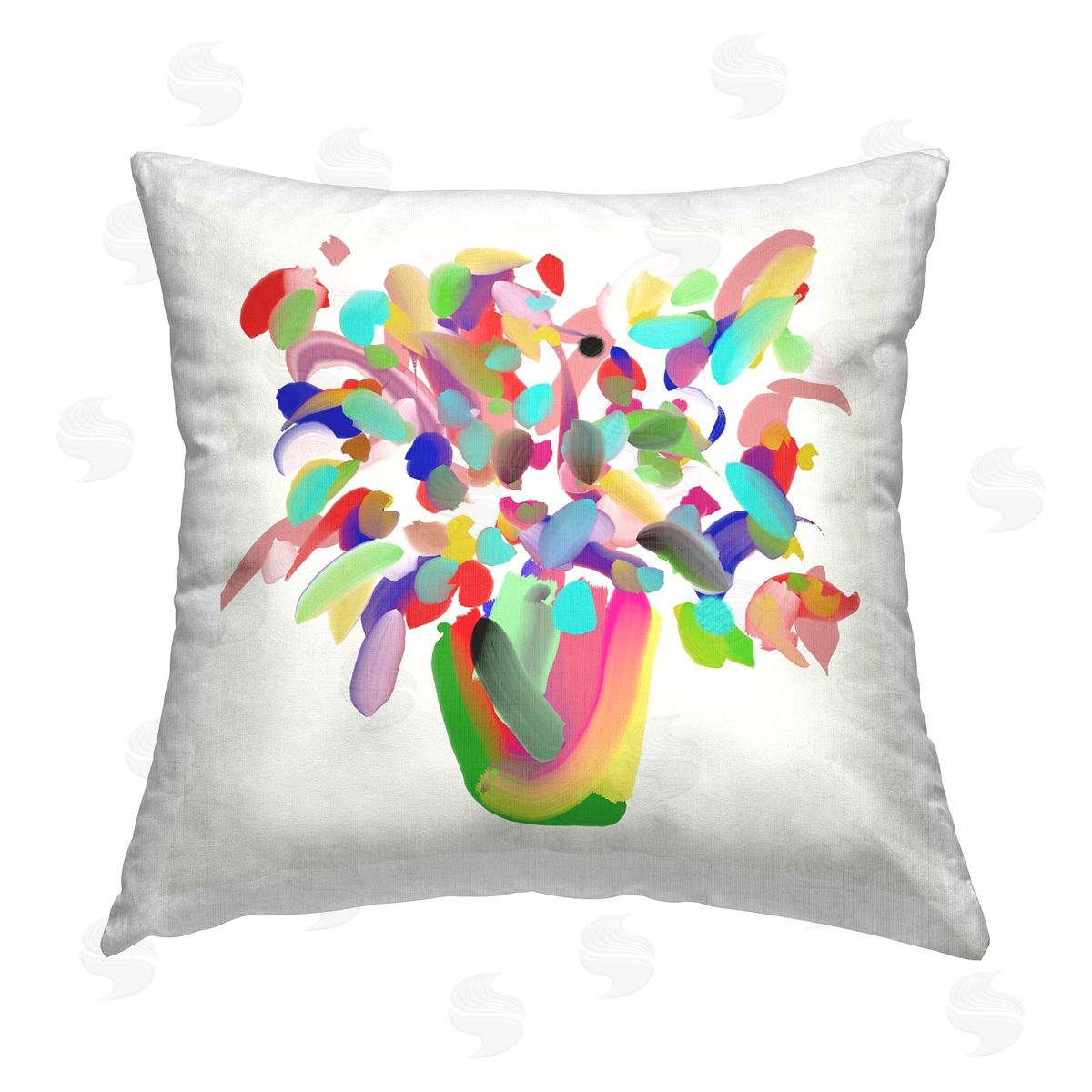 Bellassai Art Mood Flowers Bold Bouquet Printed Plush Polyester Throw Pillow