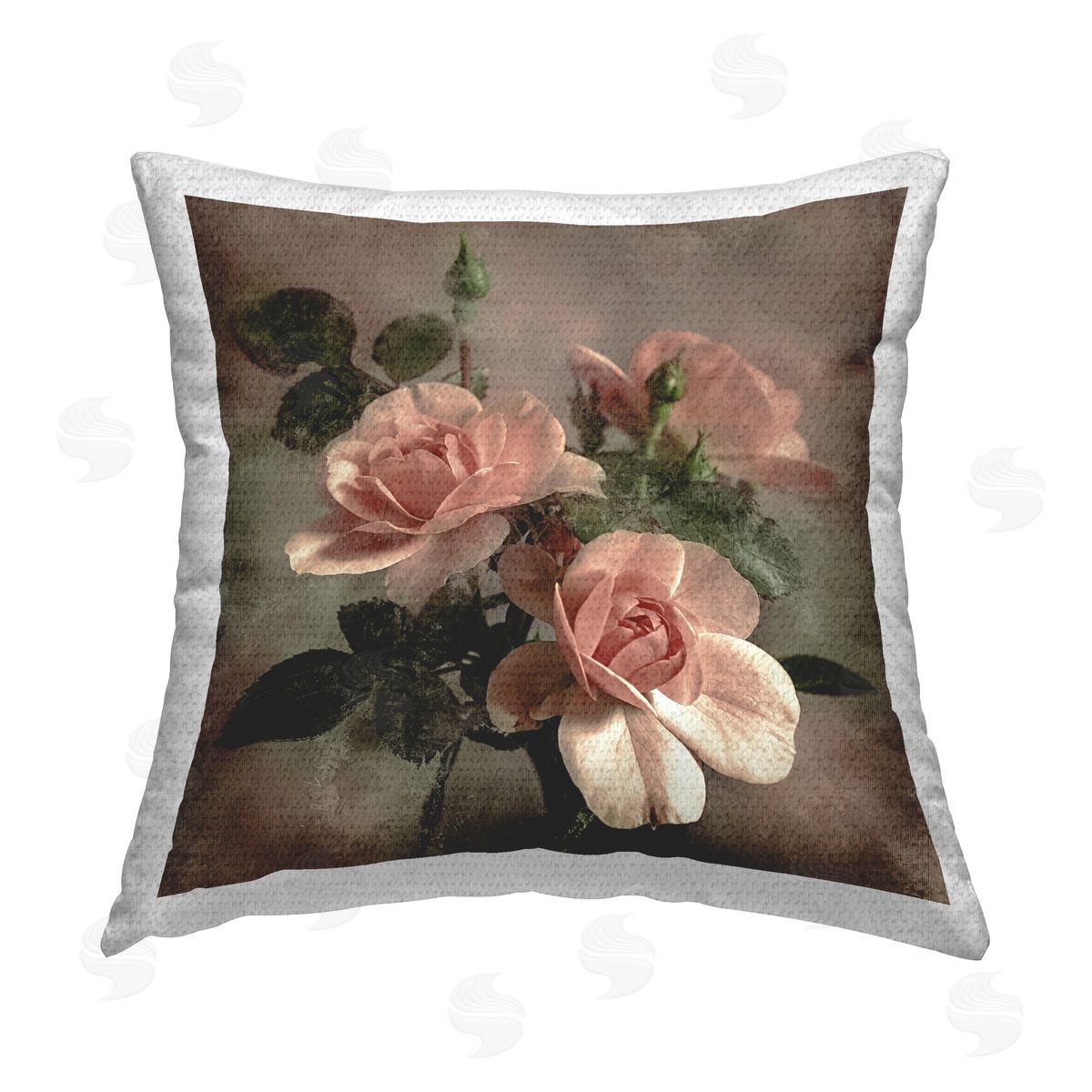 David Pollard Vintage Blush Petals Outdoor Quick-Dry Polyester Printed Throw Pillow