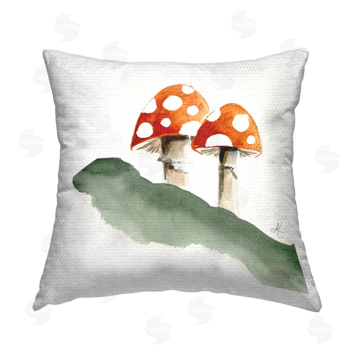 Alexandria Gilbert Kincaid Spotted Red Mushrooms Outdoor Quick-Dry Polyester Printed Throw Pillow