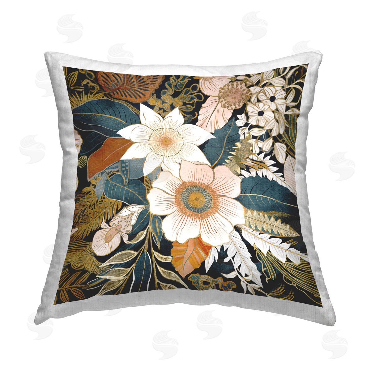 Sasha Eclectic Floral Pattern Printed Plush Polyester Throw Pillow