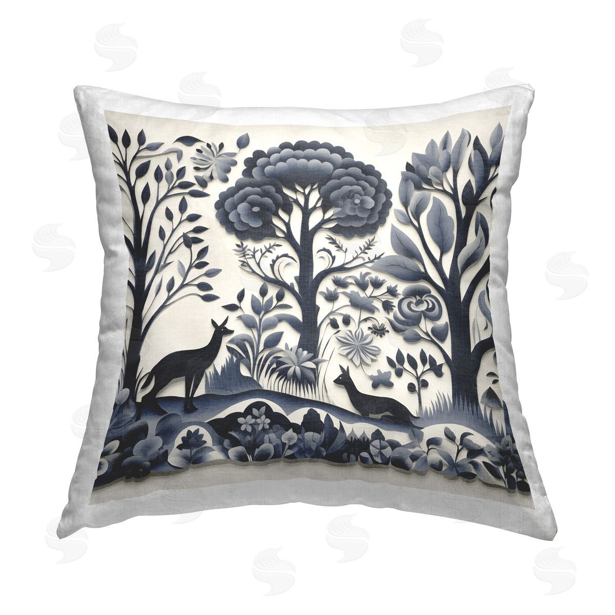 Sasha Boho Forest Creatures Printed Plush Polyester Throw Pillow